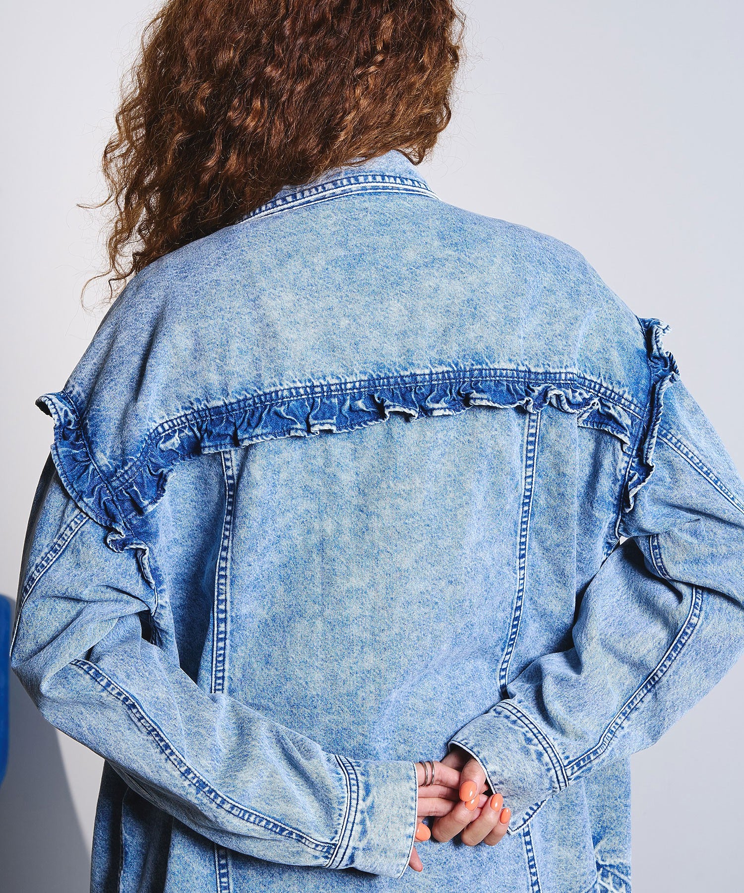 FRILL DENIM SHIRT