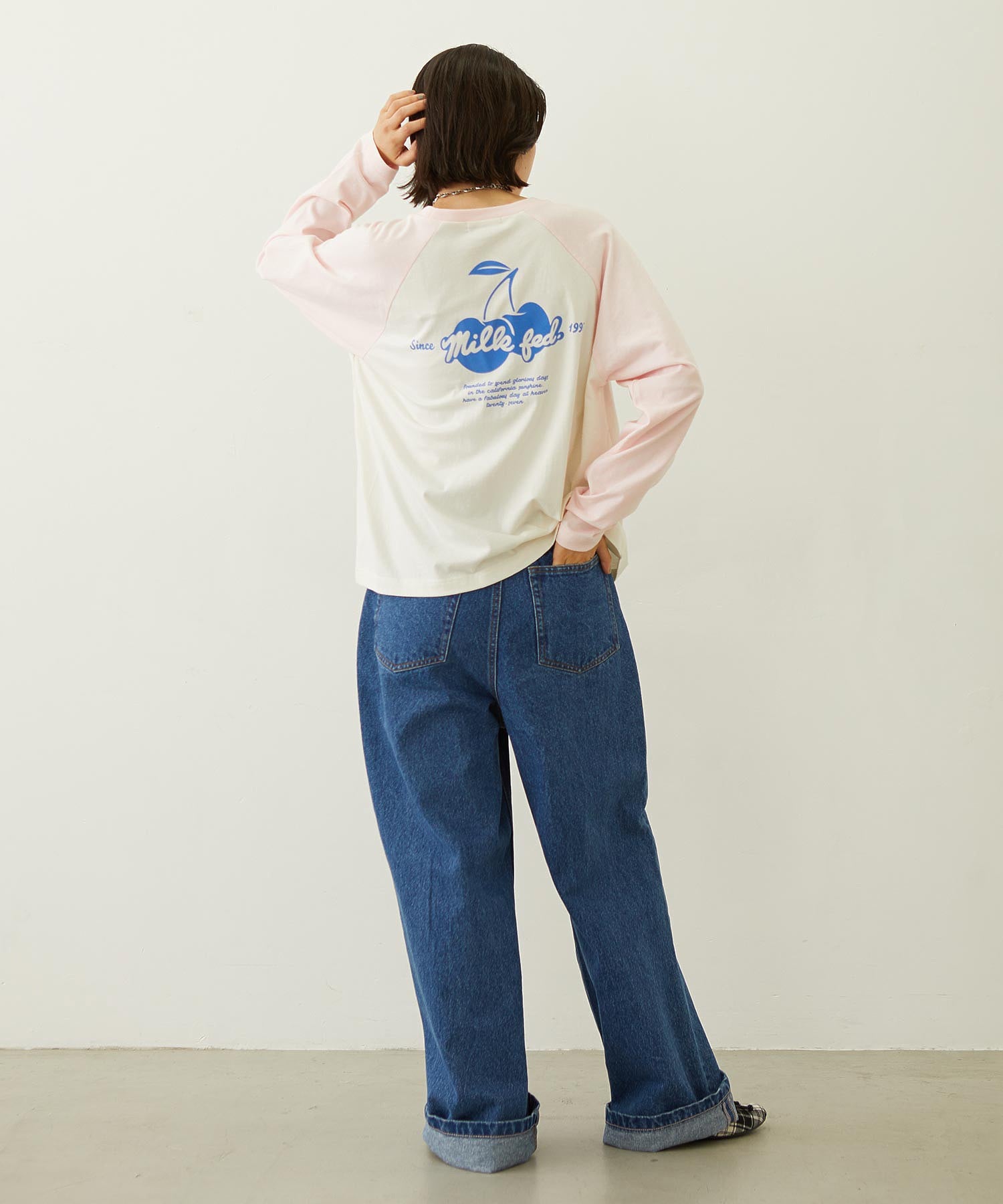 CHERRY FLOCK PRINT B/B TEE