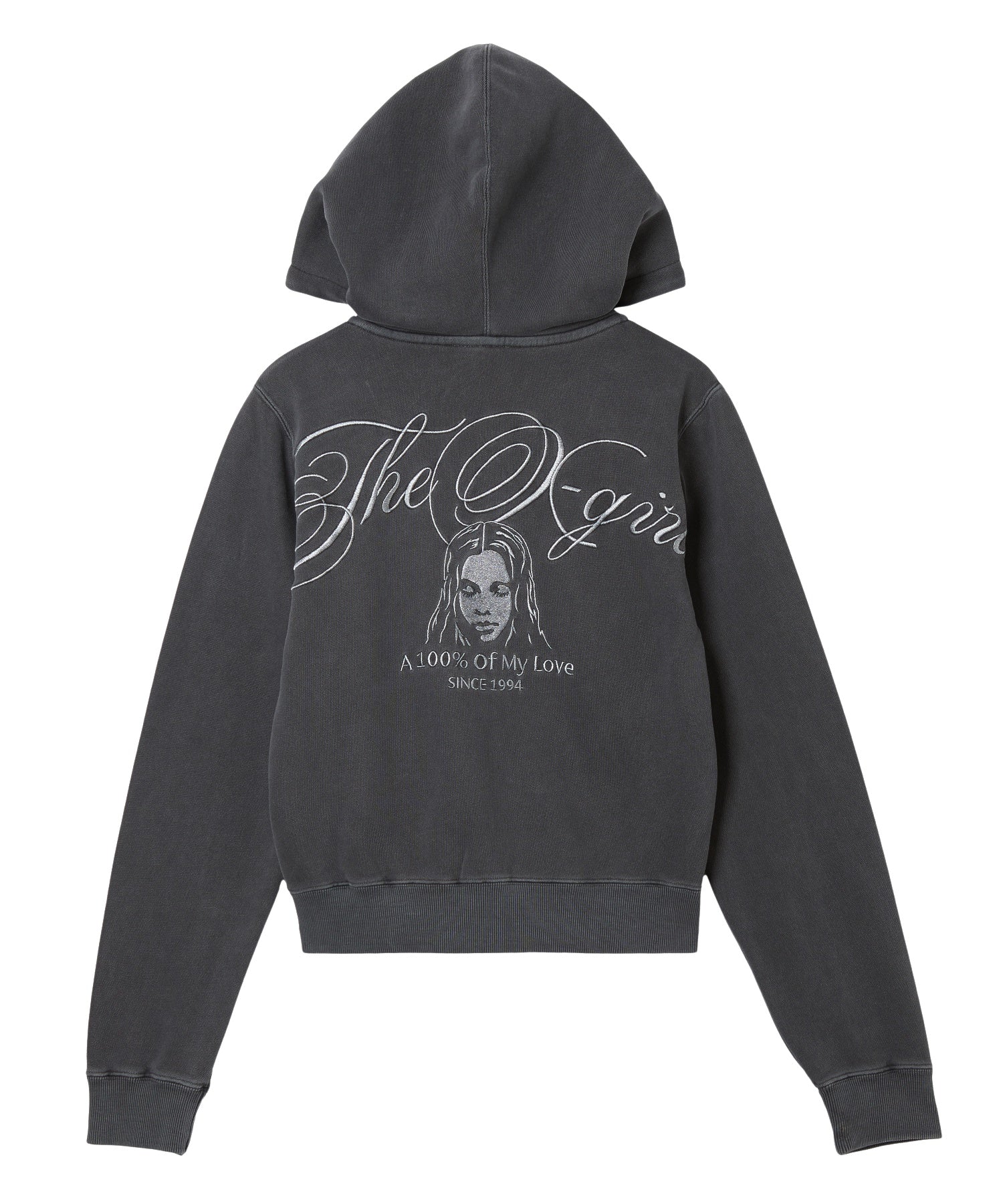 FACE AND SCRIPT LOGO COMPACT ZIP UP SWEAT HOODIE