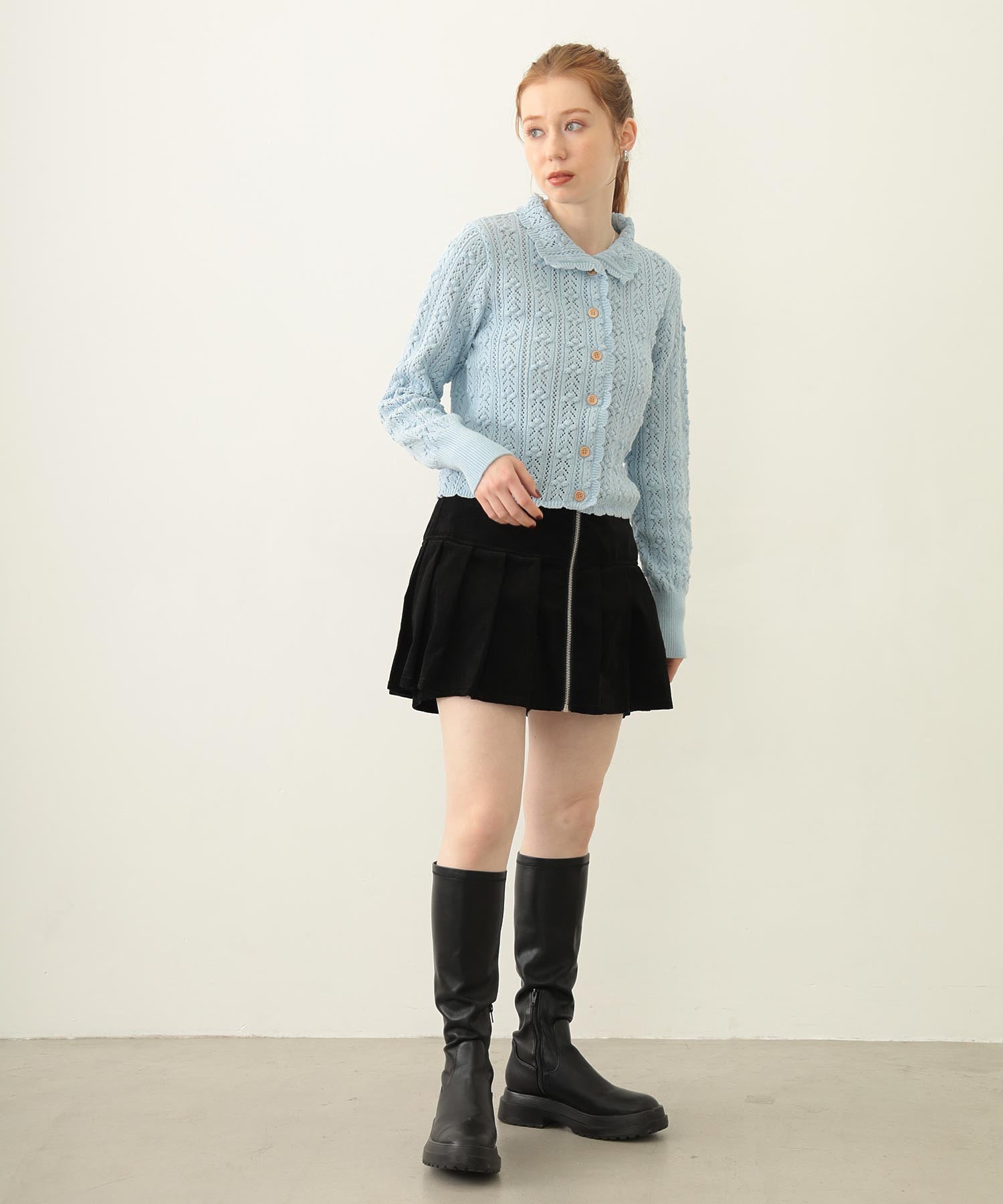 OPENWORK KNIT CARDIGAN