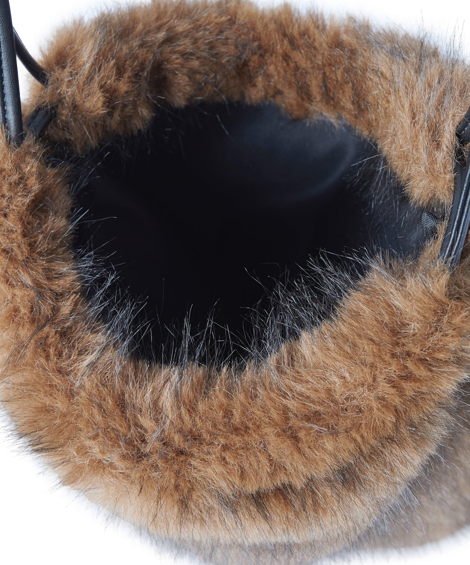 FAUX FUR METAL BUCKLE KNAPSACK