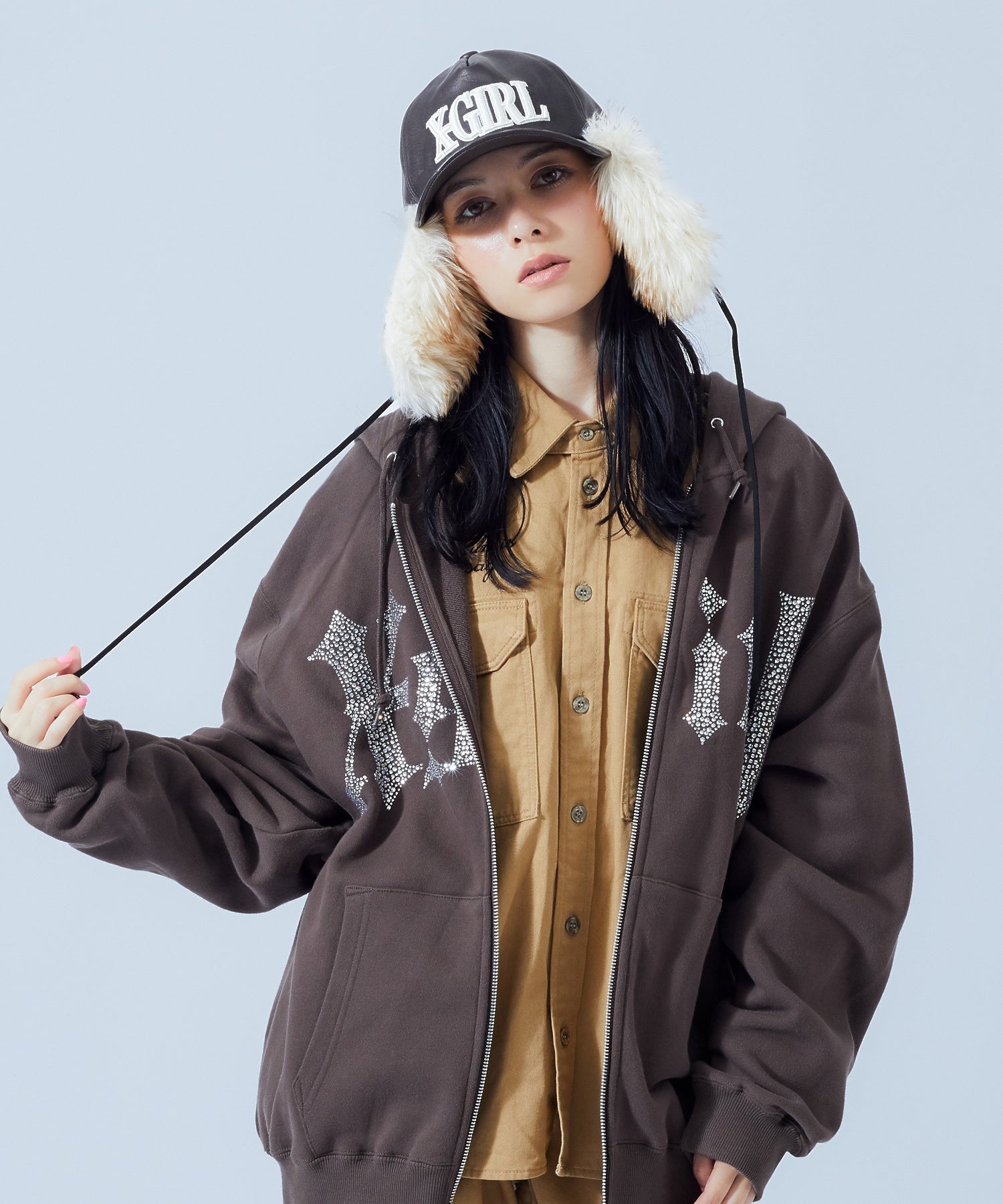 FAUX FUR EAR FLAP 5PANEL CAP