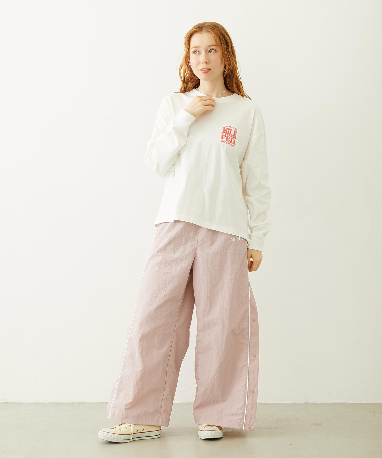 FLOWER DOT PATTERN LOGO WIDE L/S TEE