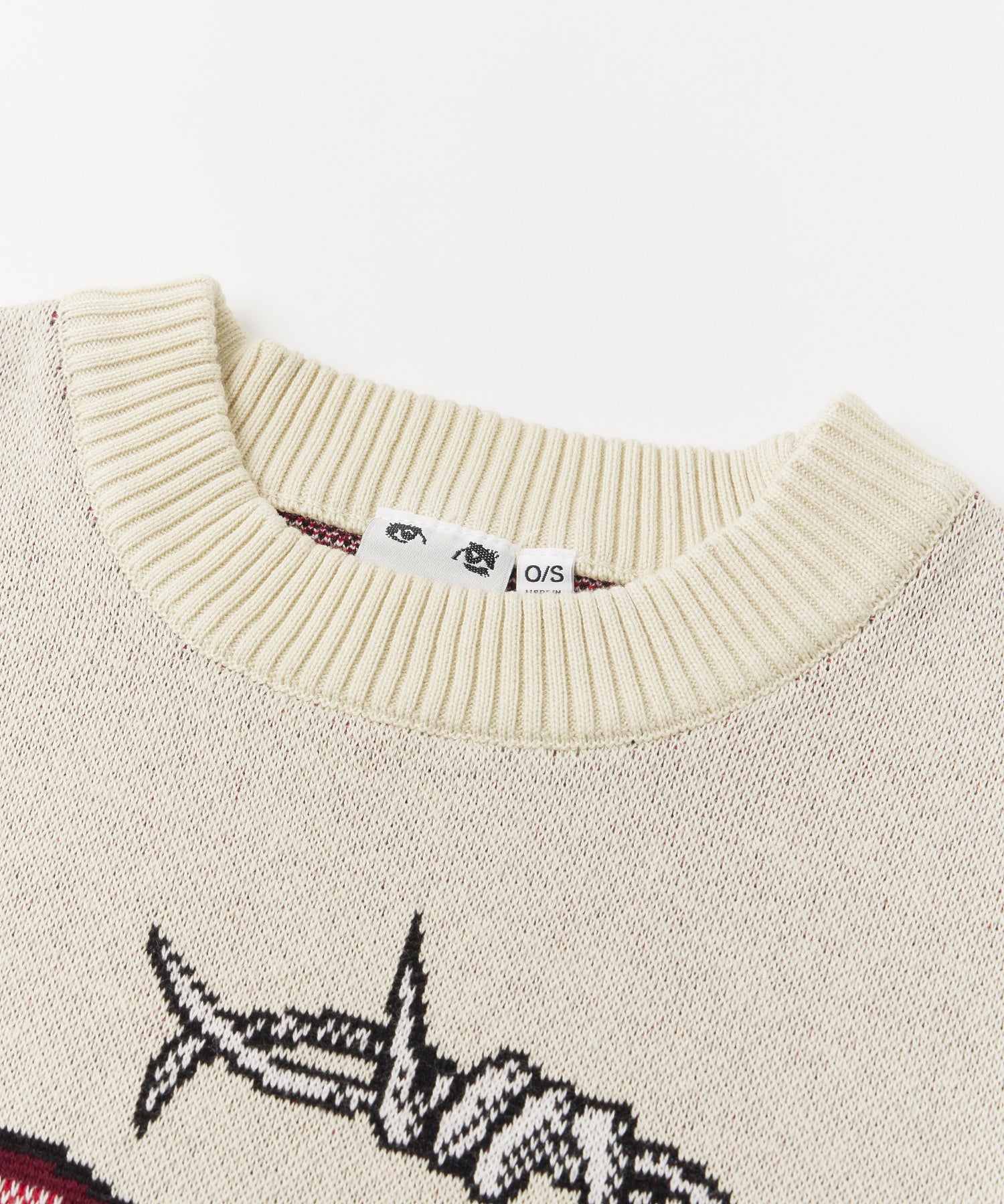 HEART BARBED WIRE JACQUARD KNIT TOP