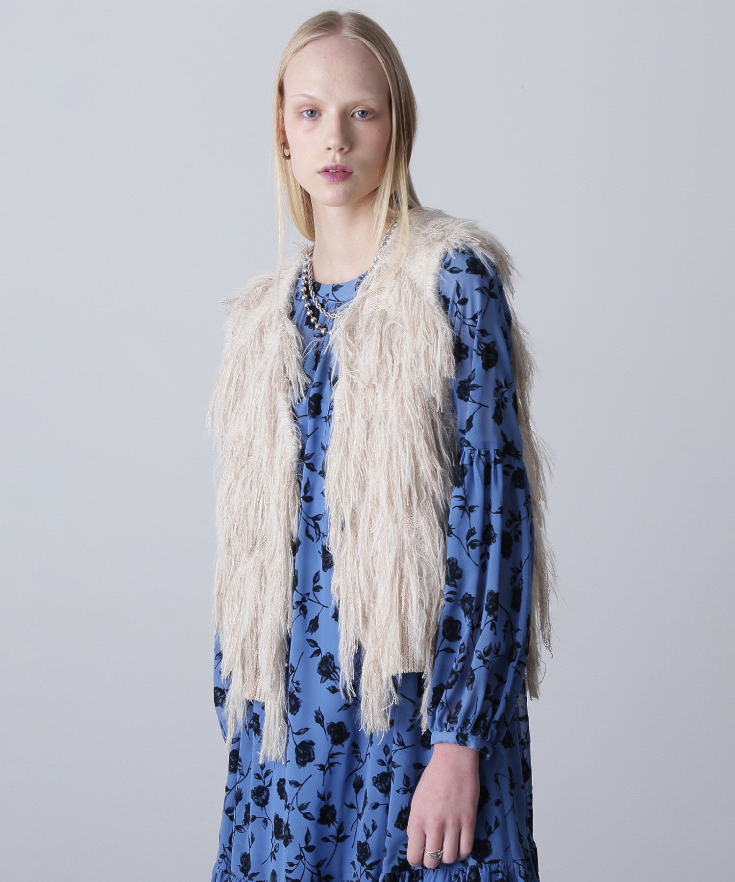 ジャカードフリンジベスト