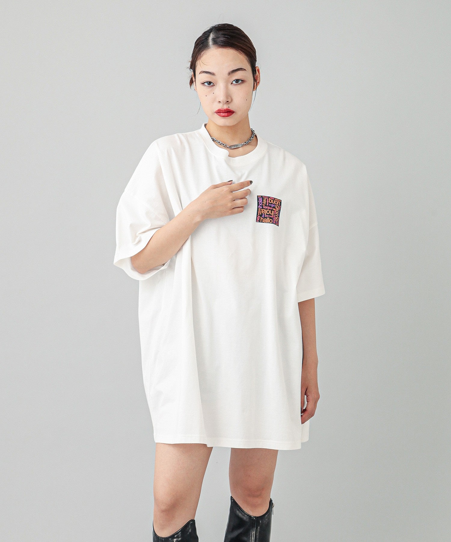 BONJOUR LOGO S/S BIG TEE DRESS