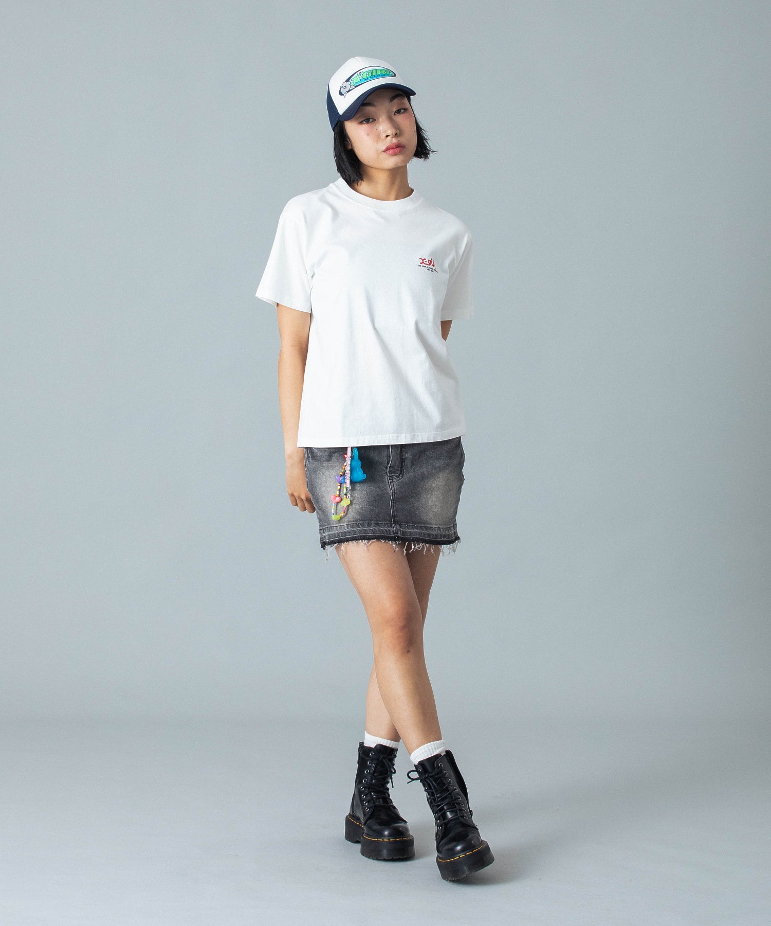 BUTTERFLY POCKET DENIM MINI SKIRT