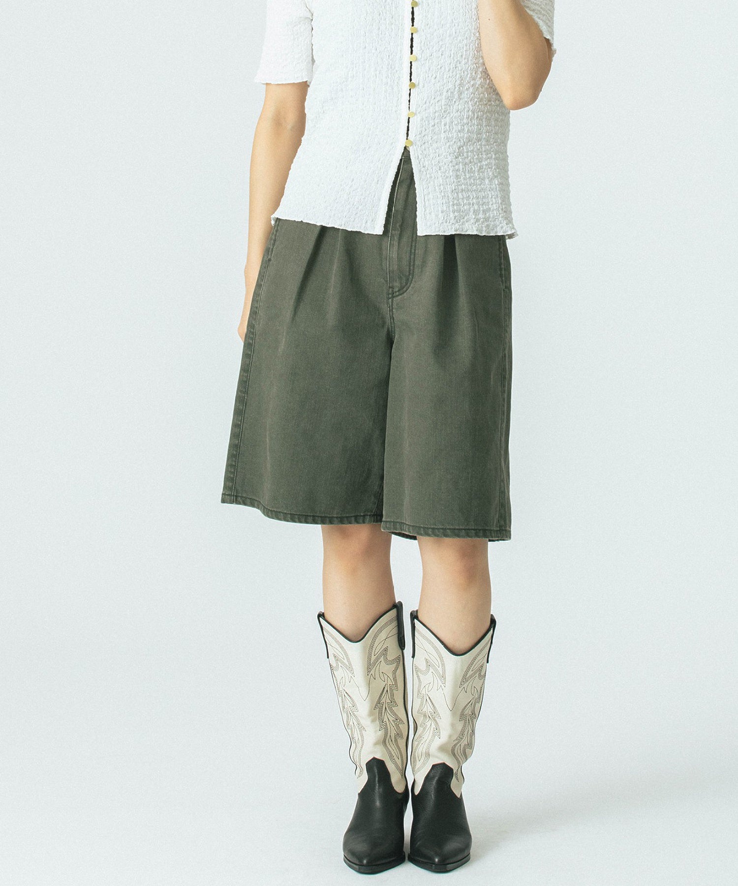 CREOLME/TUCK HALF PANTS