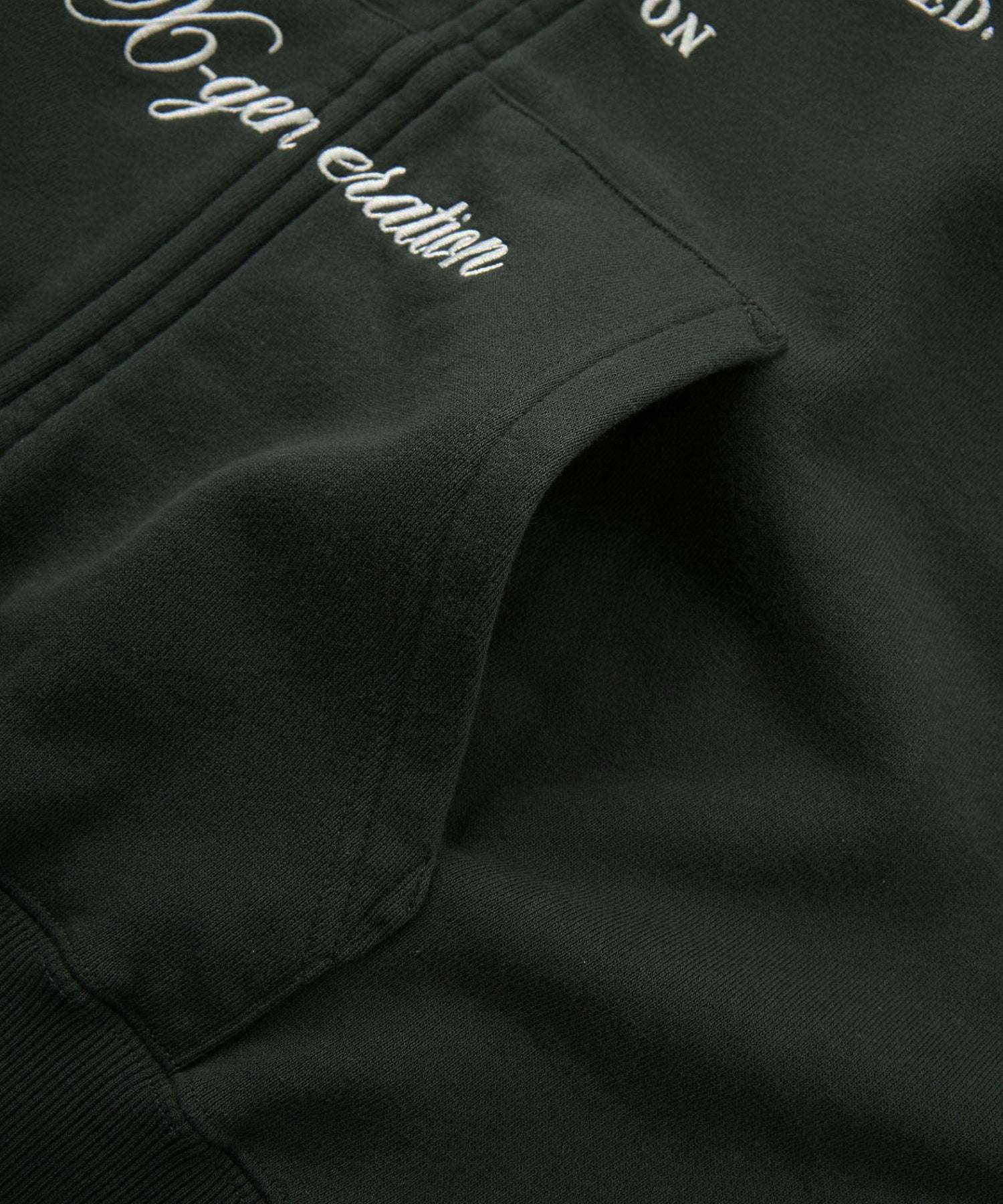 EYELET EMBROIDERY ZIP UP SWEAT HOODIE