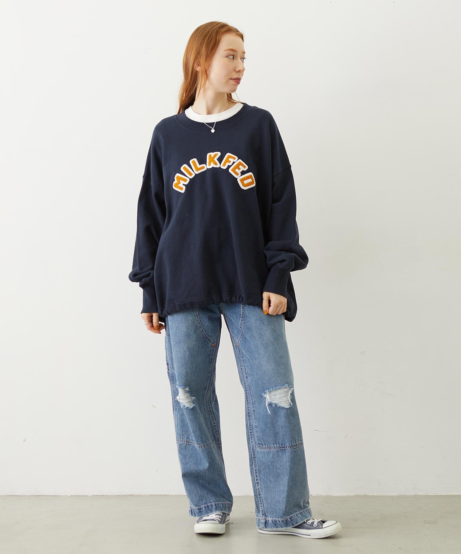 PATCH DRAWSTRING BIG SWEAT TOP