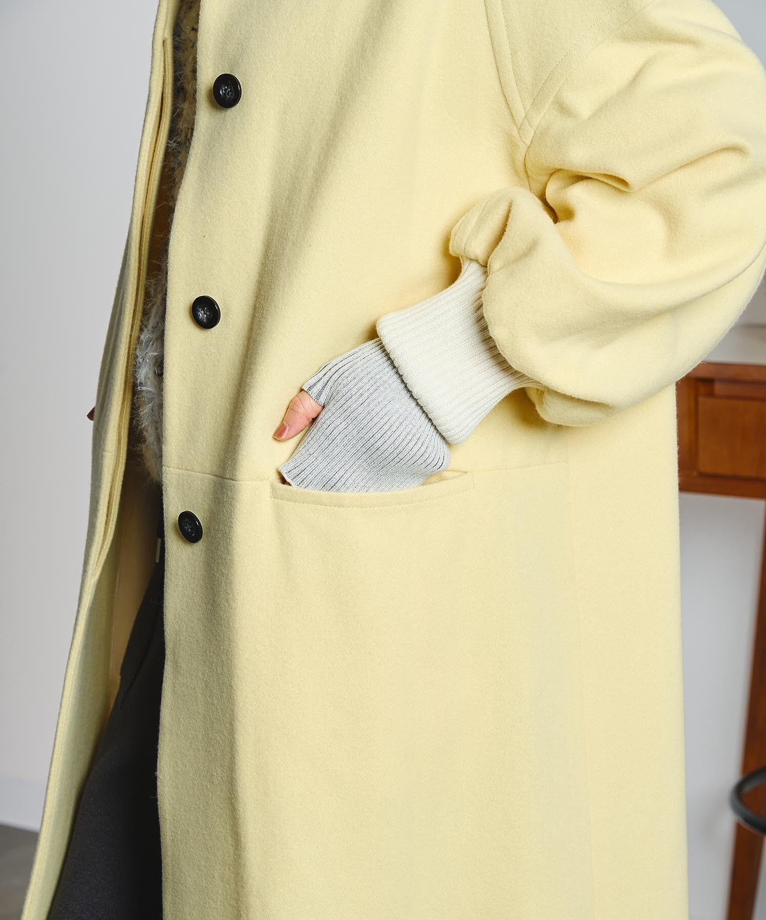 mici/RIB CUFFS VOLUME SLEEVE COAT