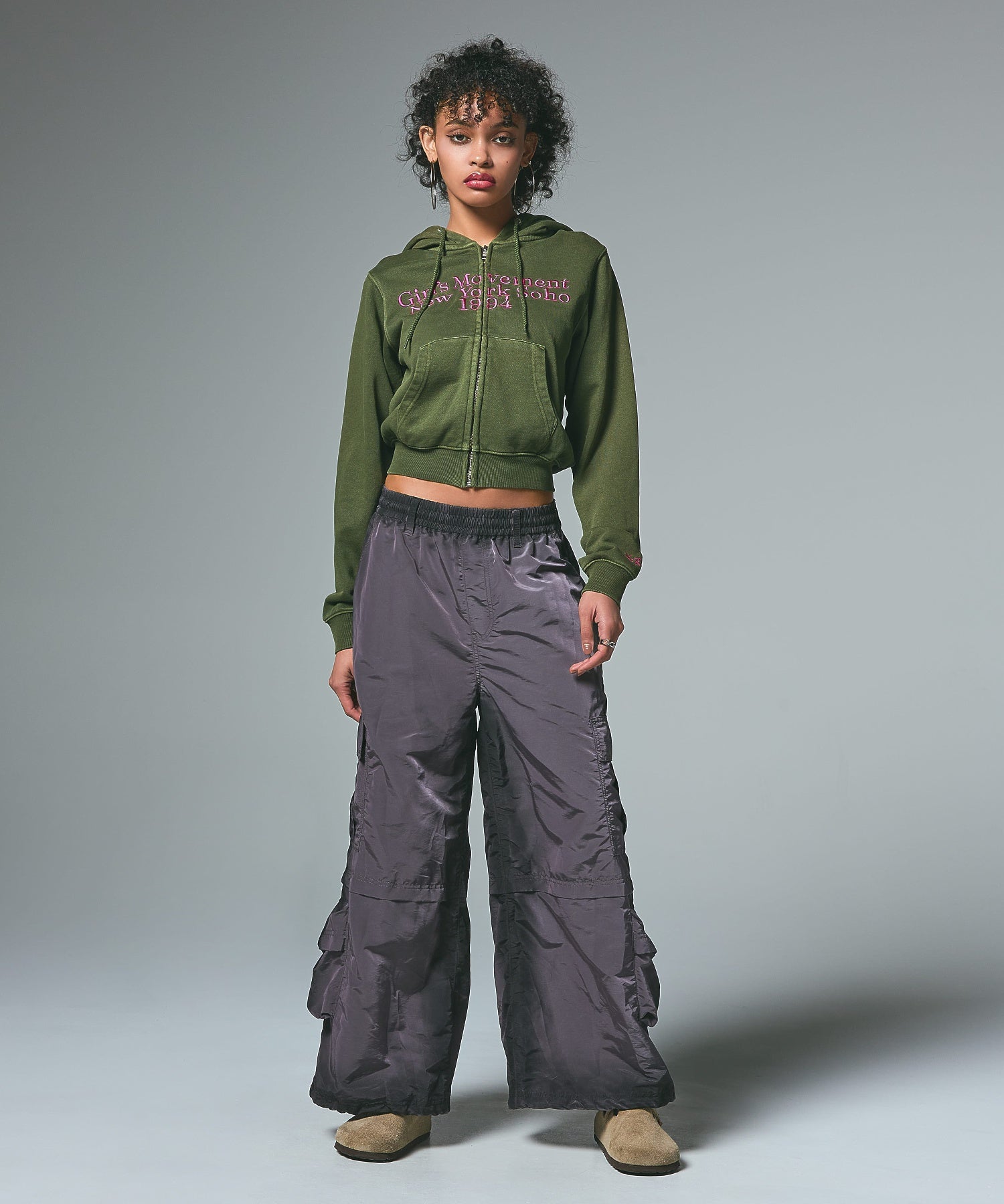 FADED WIDE LEG CARGO PANTS