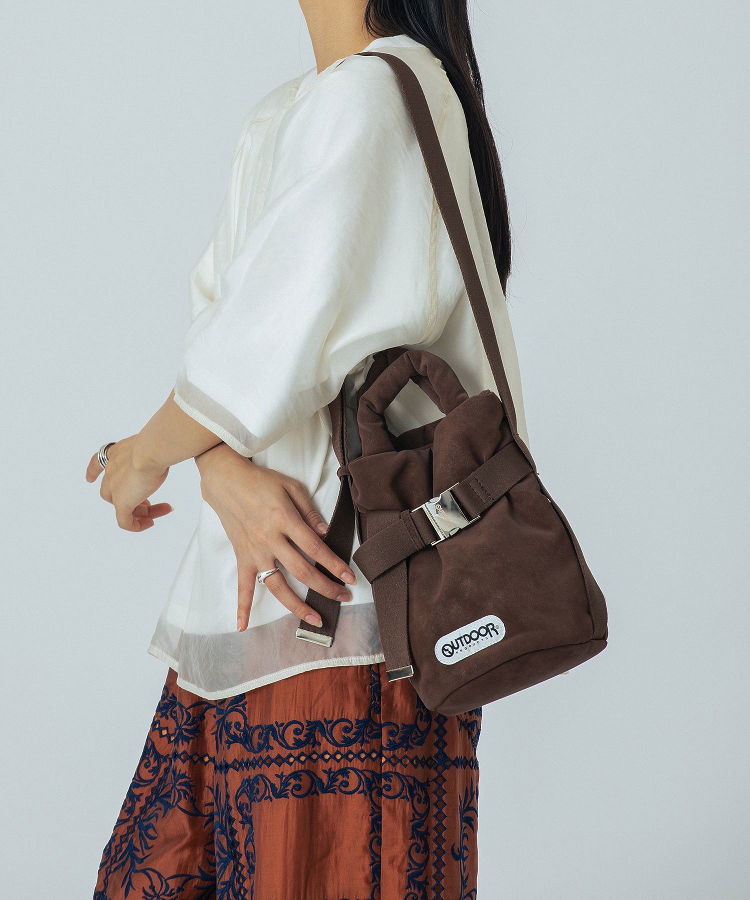 【ブラウンROSE BUD別注カラー】OUTDOOR/2WAY BELT SHOULDER BAG