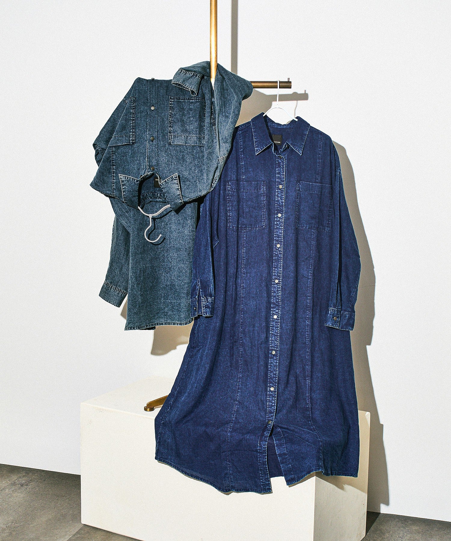 【WEB・一部店舗限定】DENIM LIKE SHIRT DRESS