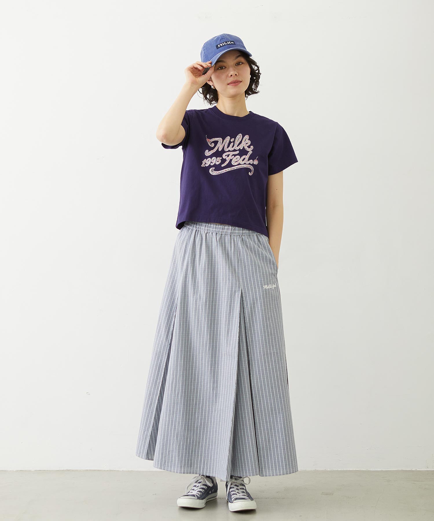 PLAID PATTERN LONG SKIRT