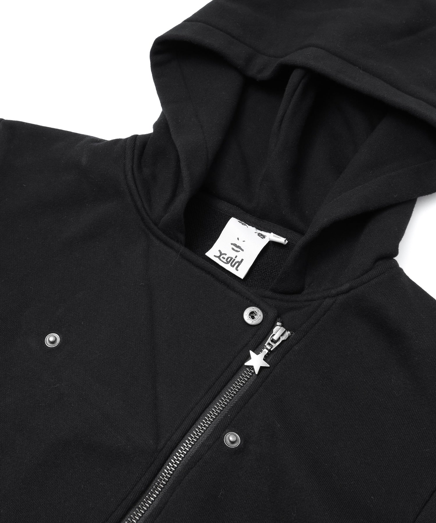 DOUBLE COLLAR ZIP UP SWEAT HOODIE
