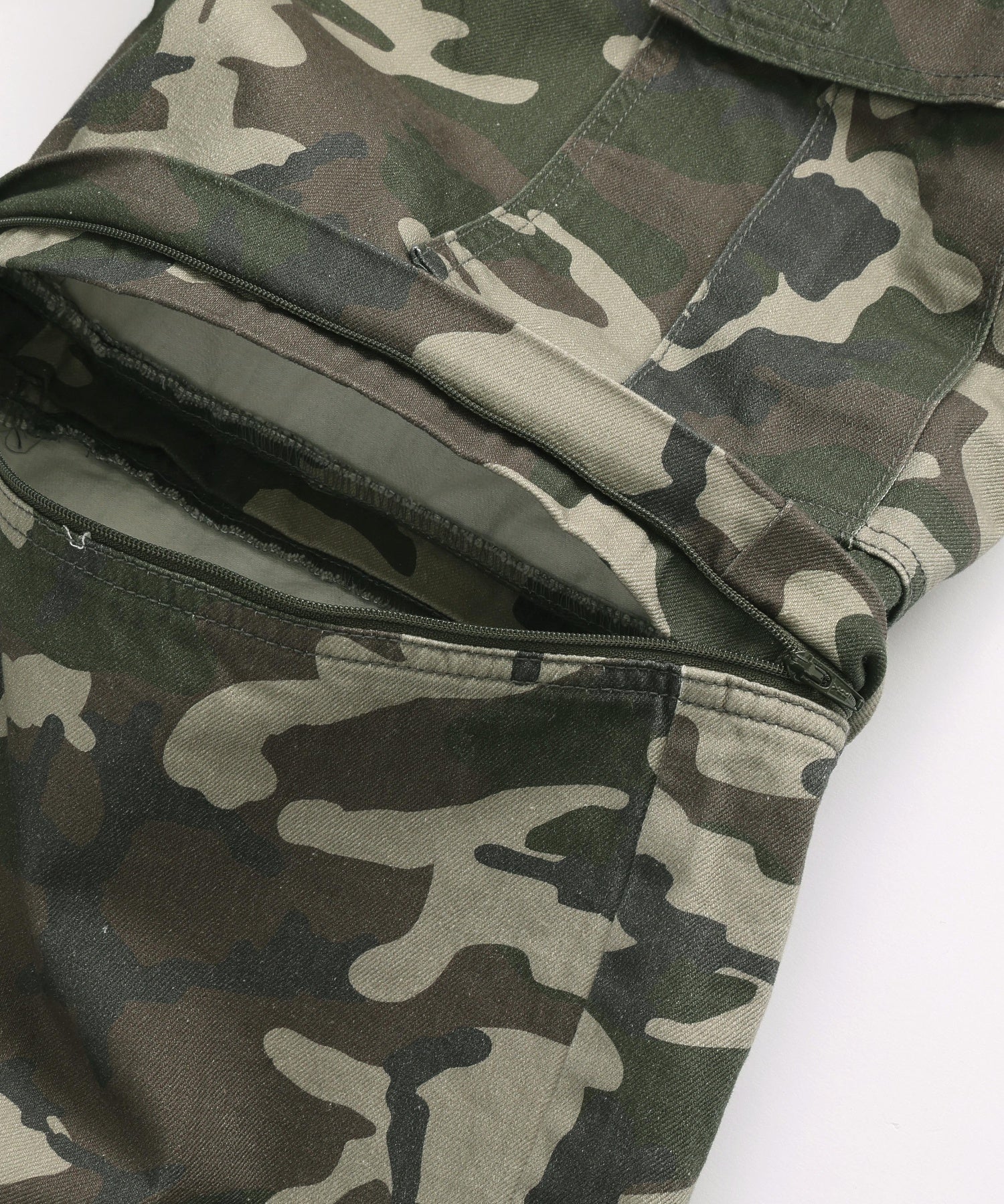 WASHED 2WAY WIDE LEG CARGO PANTS