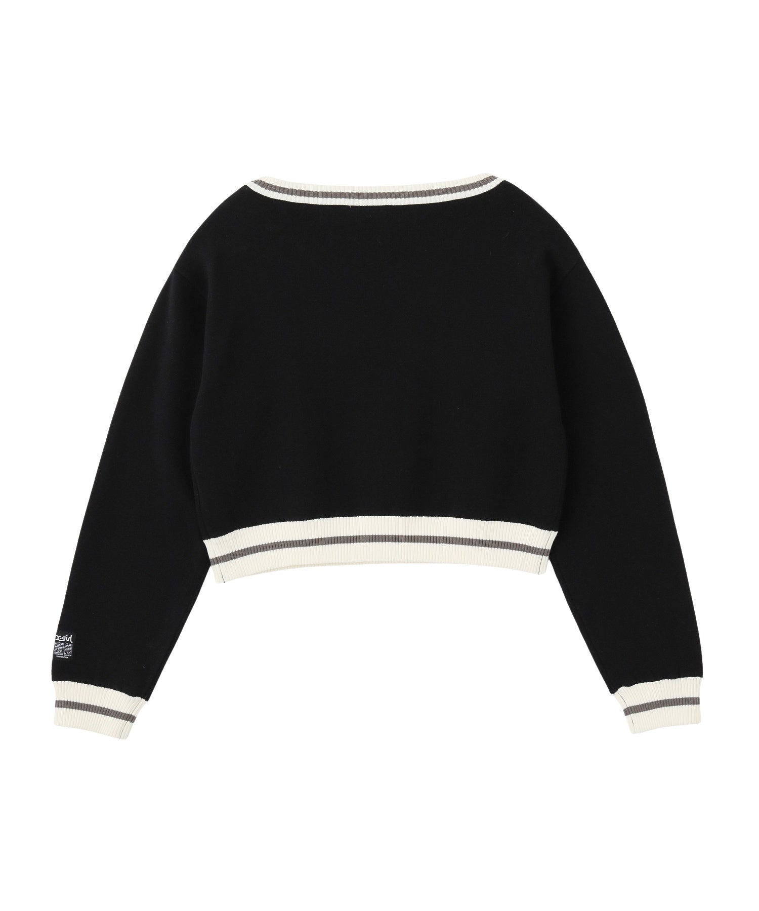 LOGO JACQUARD V-NECK KNIT TOP