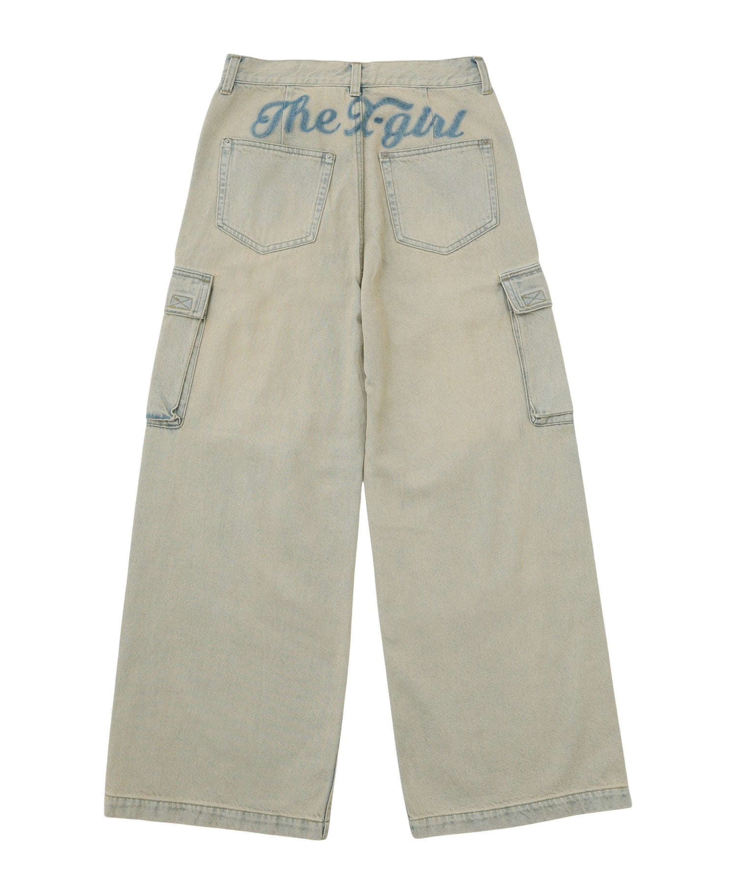 CURSIVE LOGO DENIM CARGO PANTS