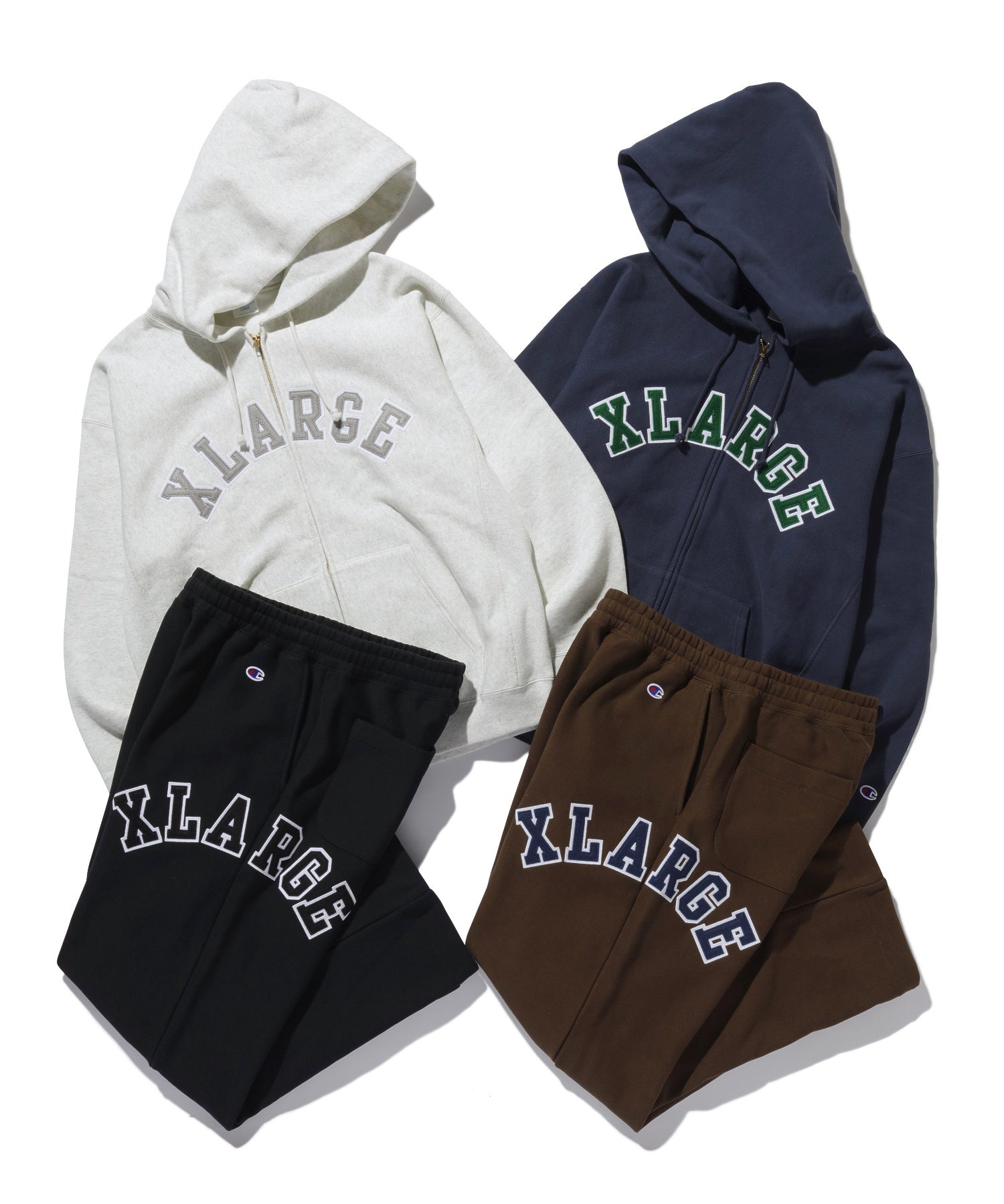 XLARGE×Champion REVERSE WEAVE ZIP HOODED SWEATSHIRT