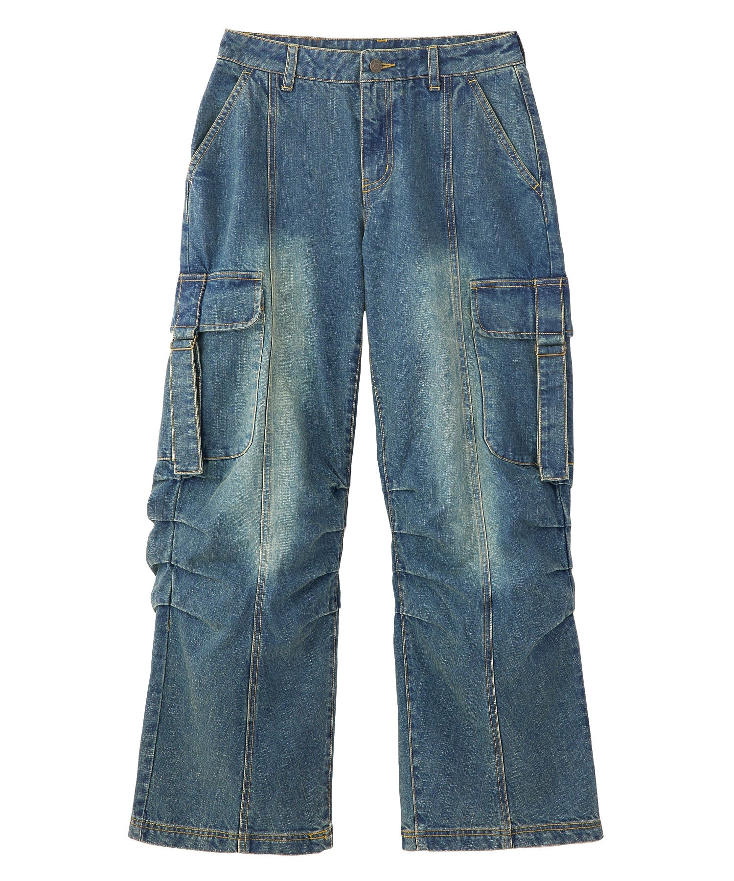 LOW RISE CARGO POCKET DENIM PANTS