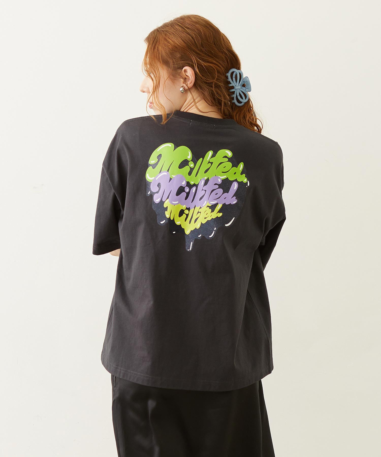 MELTY GLITTER HEART WIDE S/S TEE