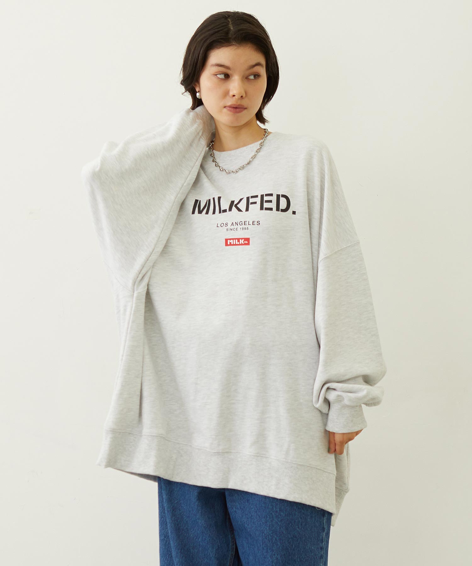 STENCIL AND BAR LOGO BIG SWEAT TOP