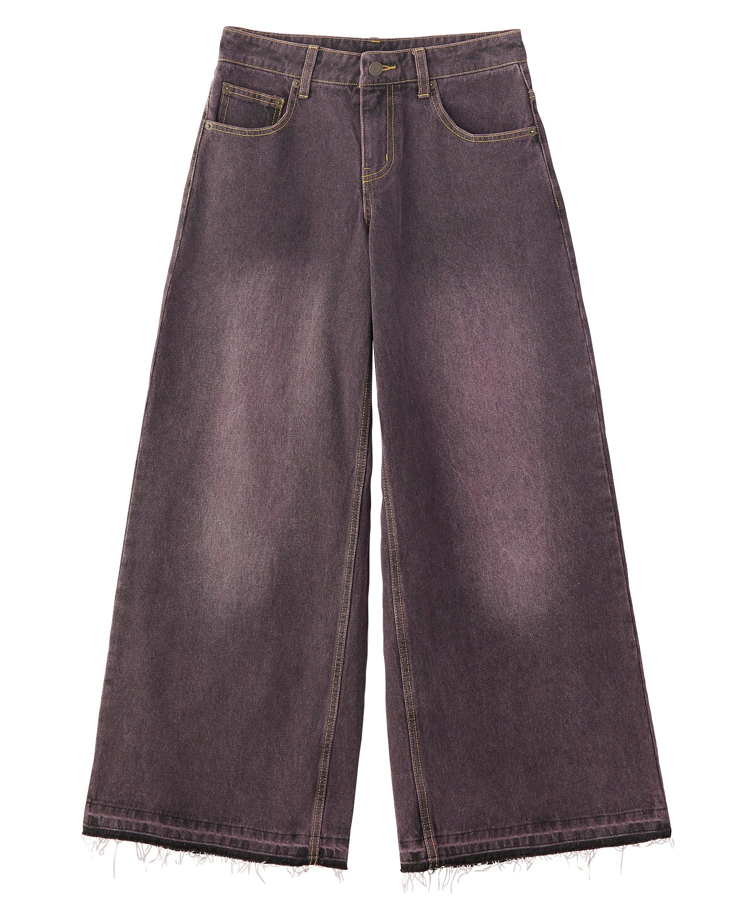 LOW RISE OVERDYED DENIM PANTS