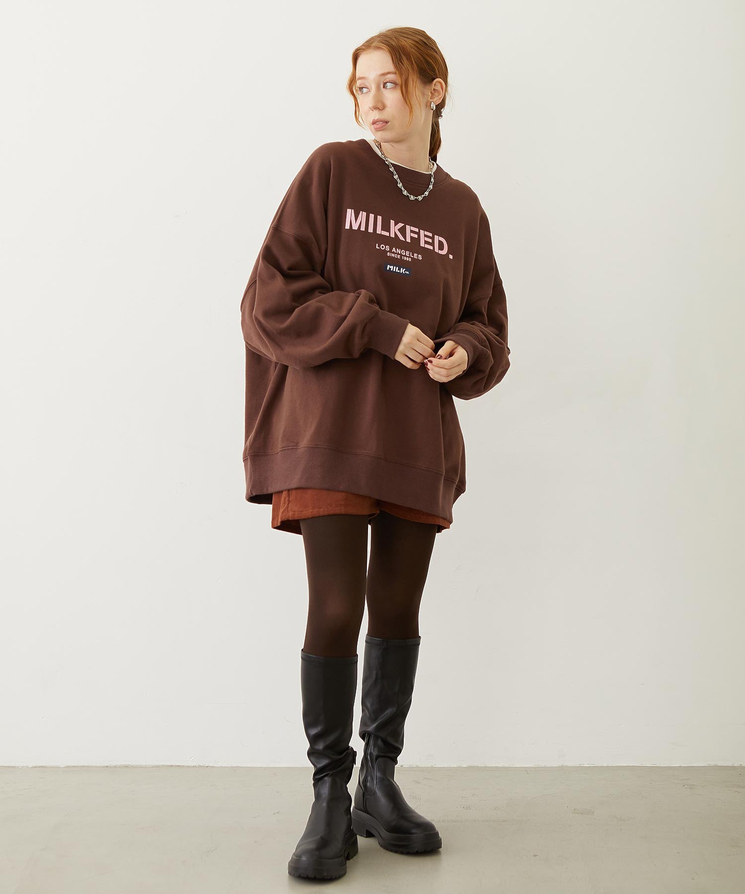 STENCIL AND BAR LOGO BIG SWEAT TOP