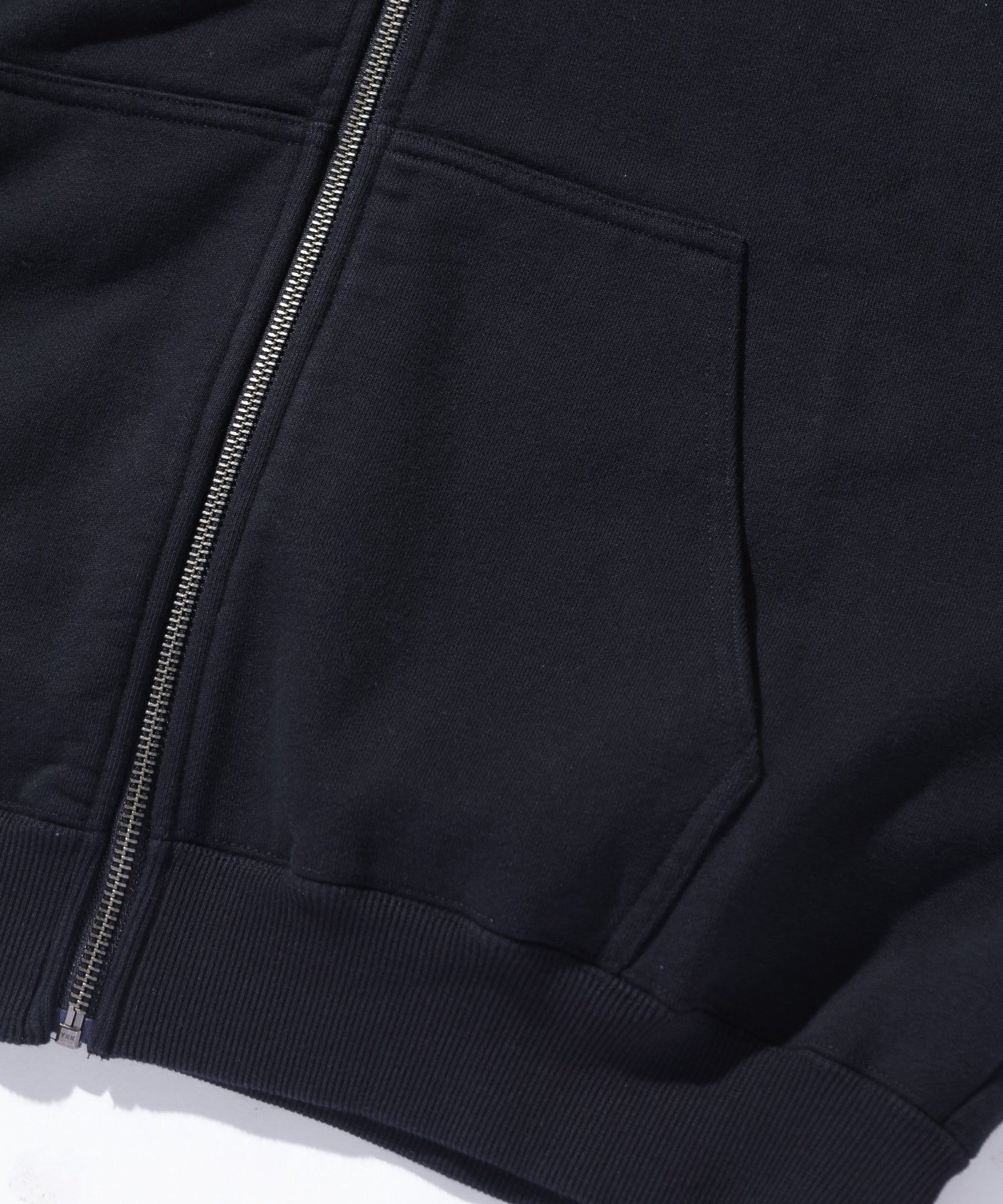 PERFORATED LEATHER LOGO ZIP UP HOODED SWEATSHIRT