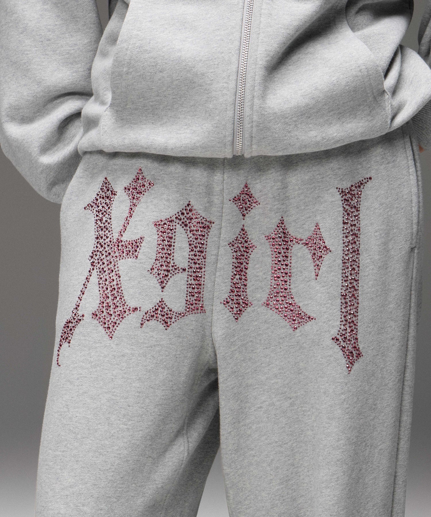RHINESTONE BLACKLETTER LOGO SWEATPANTS