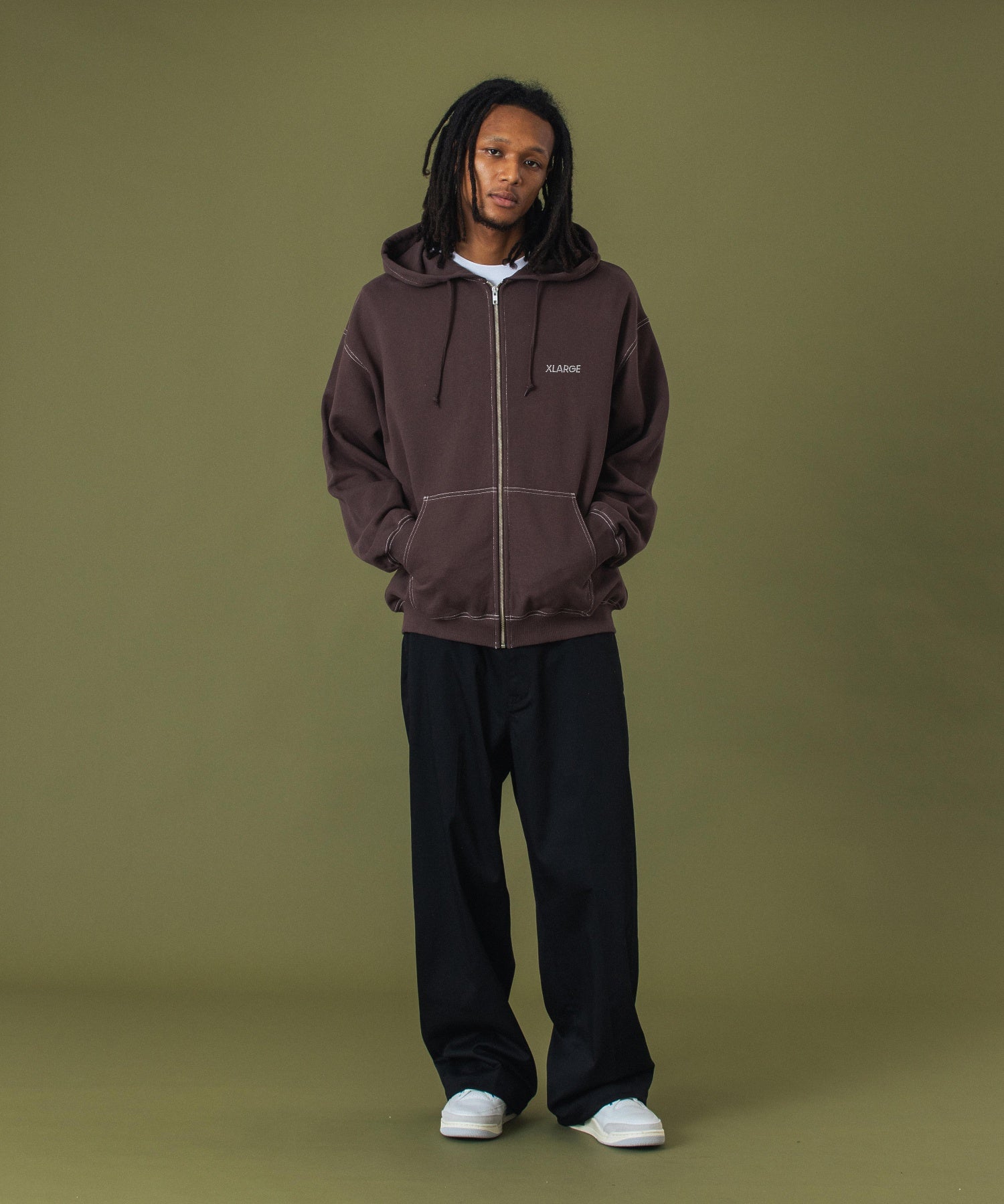 RHINESTONE OG ZIP HOODED SWEATSHIRT