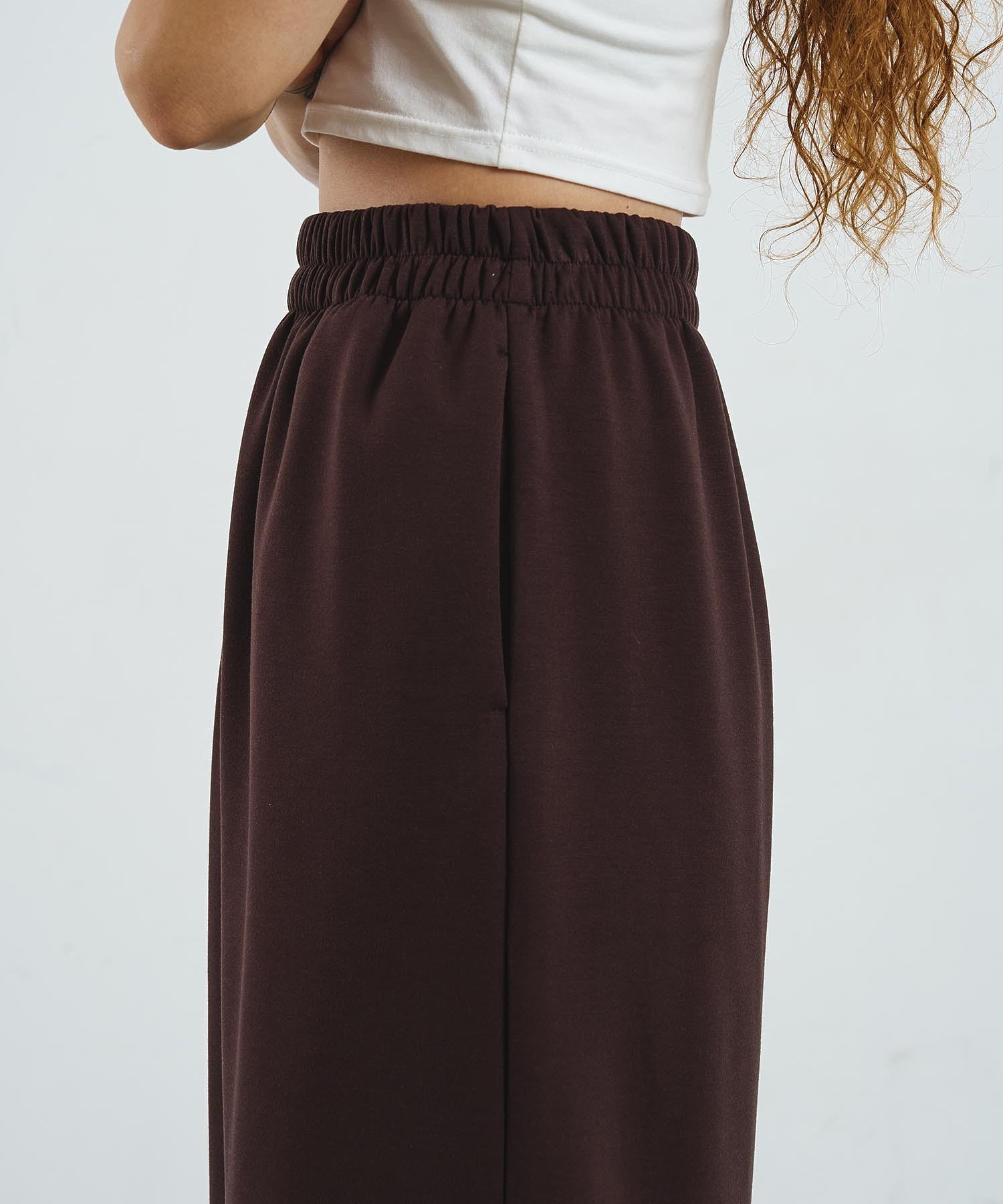 MIXED FABRIC HOODIE AND SKIRT SET