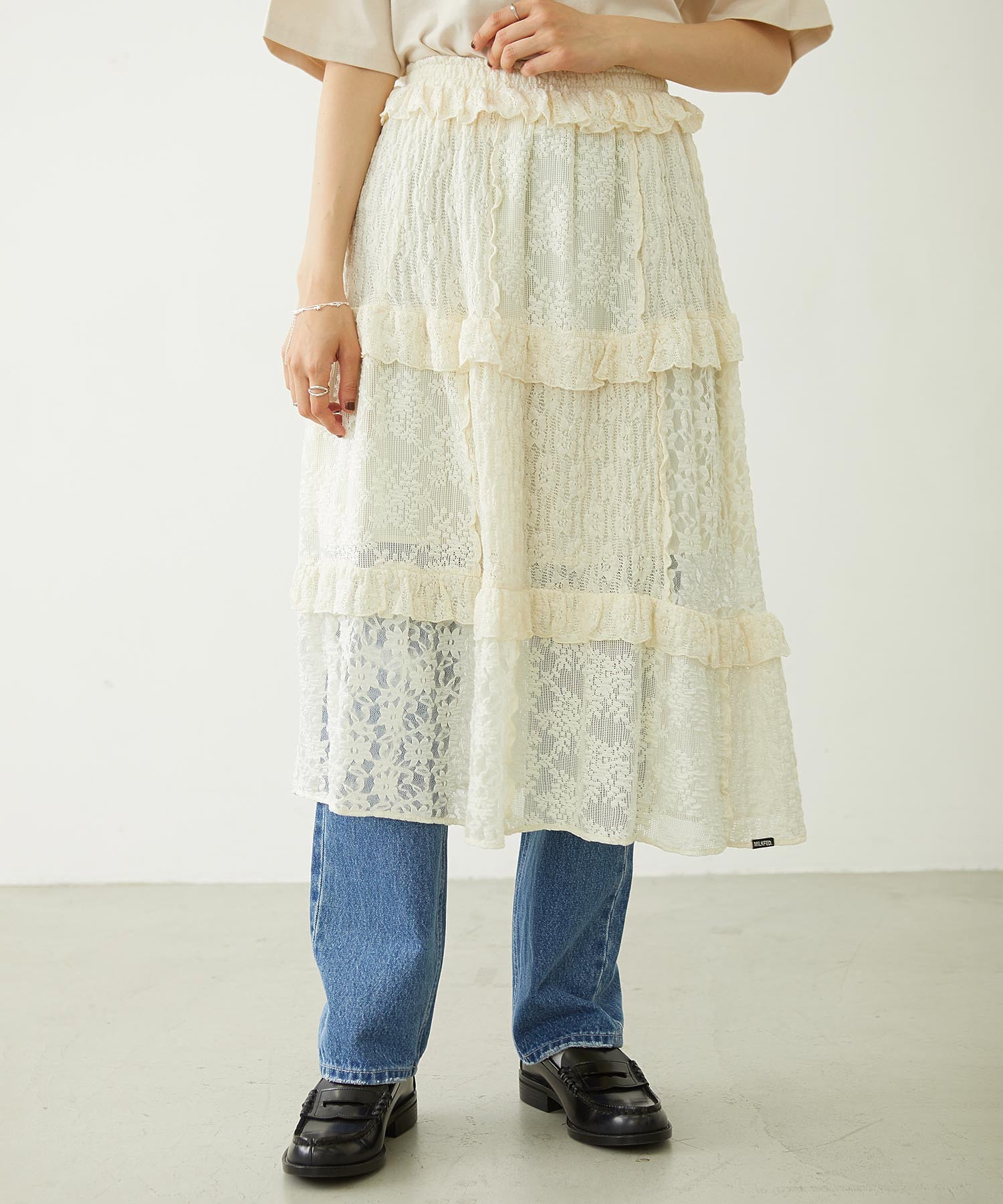 LACE FRILL DIRNDL SKIRT