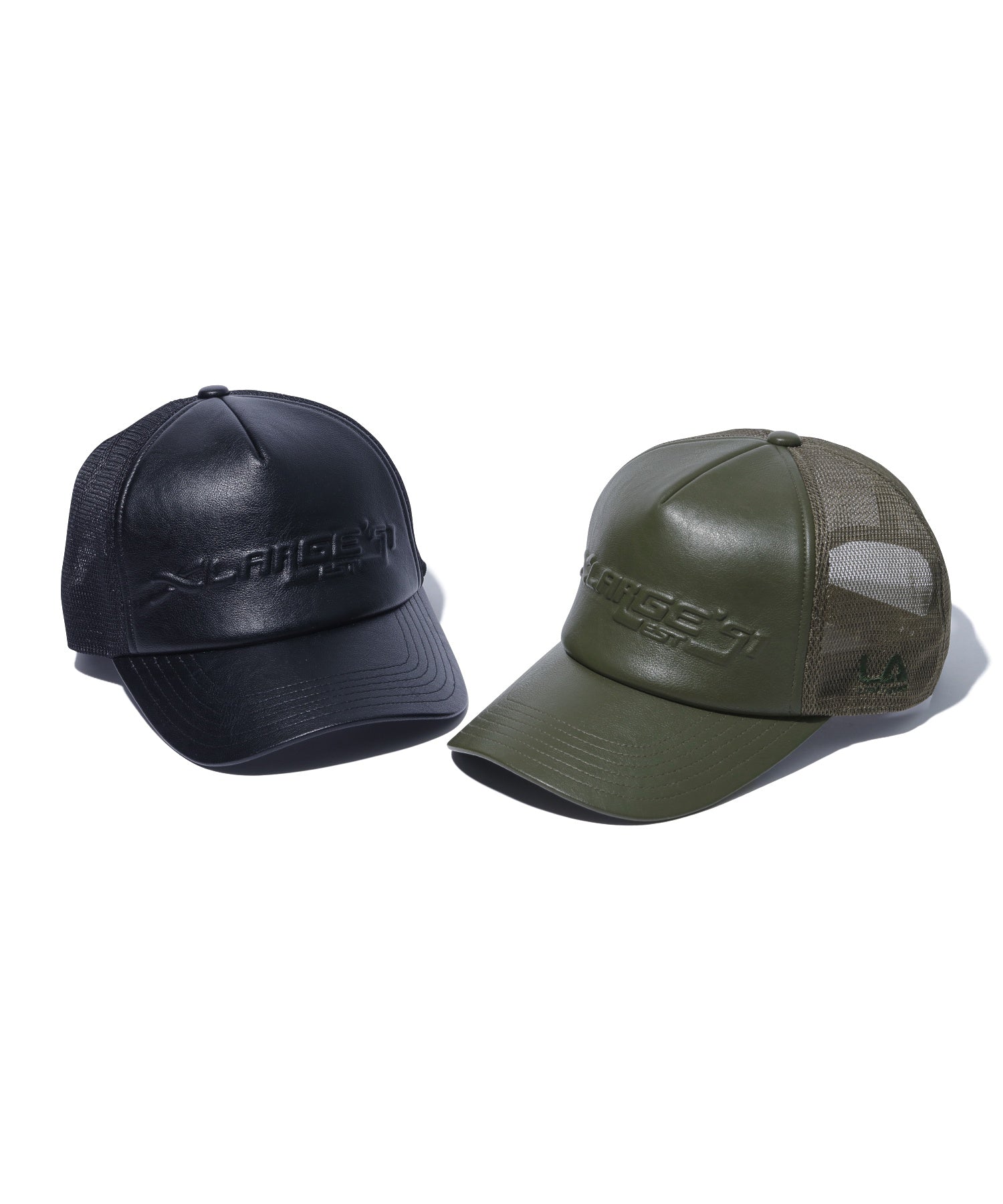 FAUX LEATHER MESH CAP
