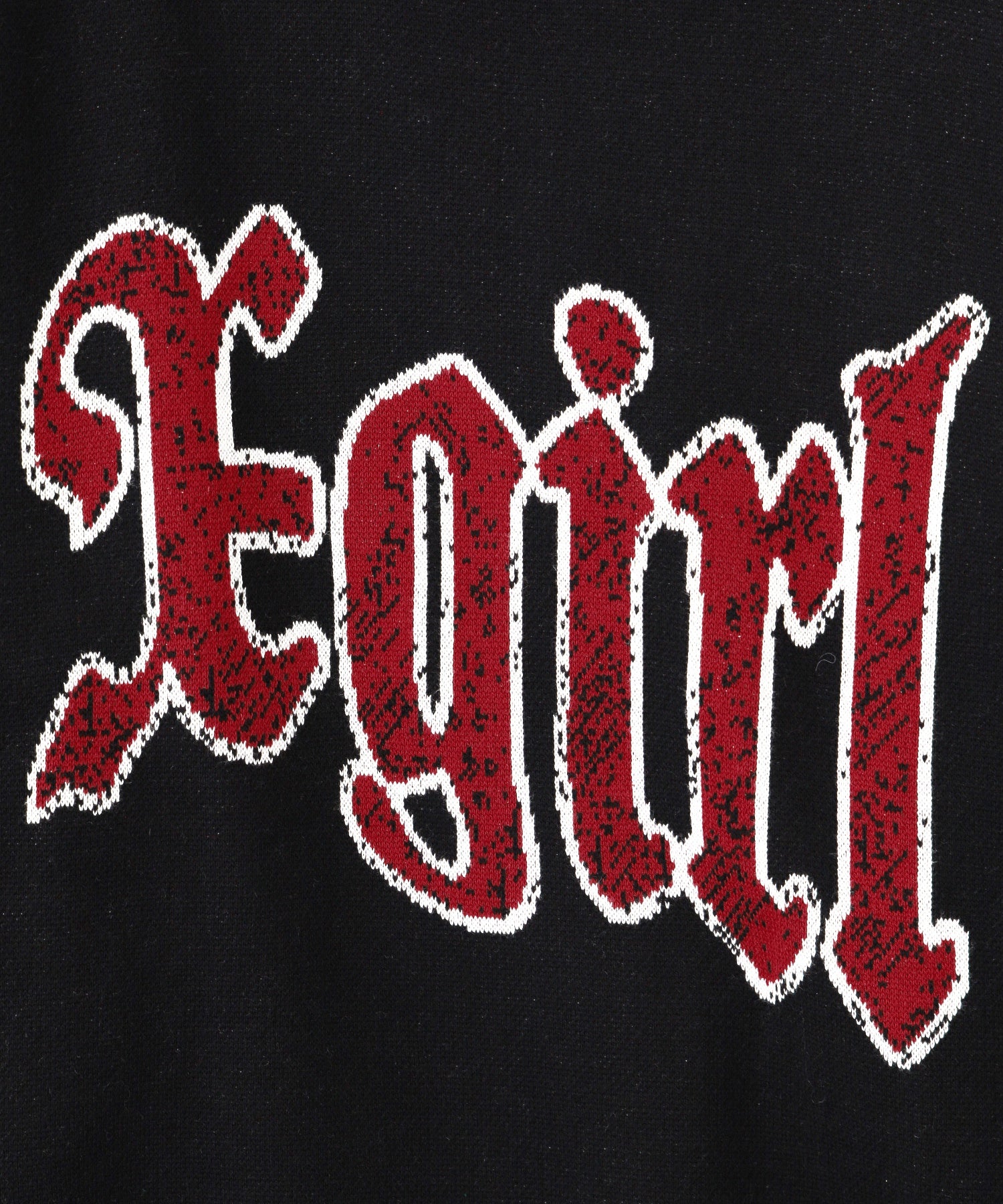 SCRATCHED LOGO JACQUARD KNIT TOP
