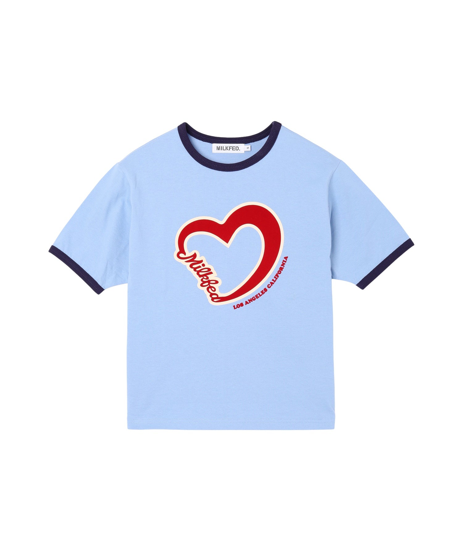 HEART LOGO FLOCK PRINT RINGER TEE