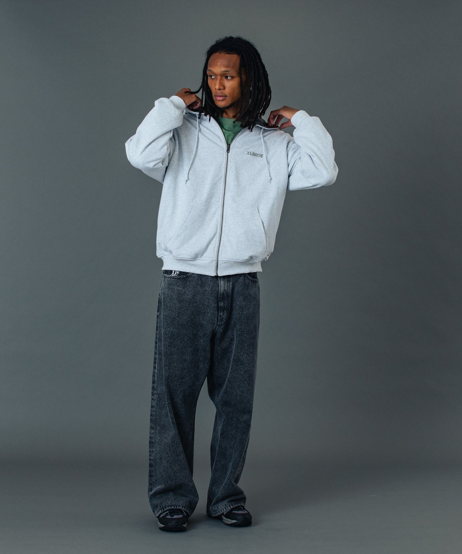 REVERSIBLE ZIP UP HOODED SWEATSHIRT