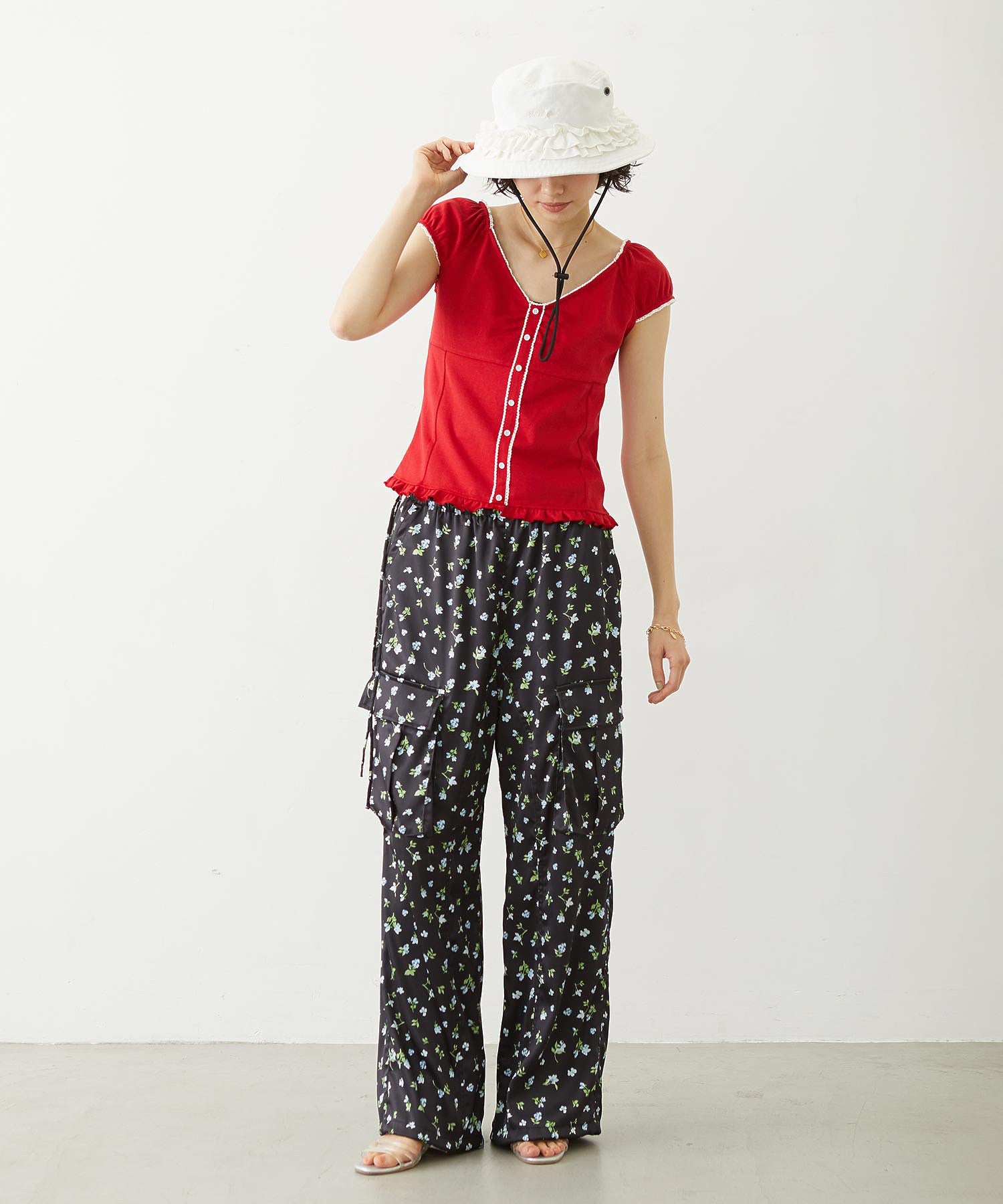 FRILL CAP SLEEVE TOP