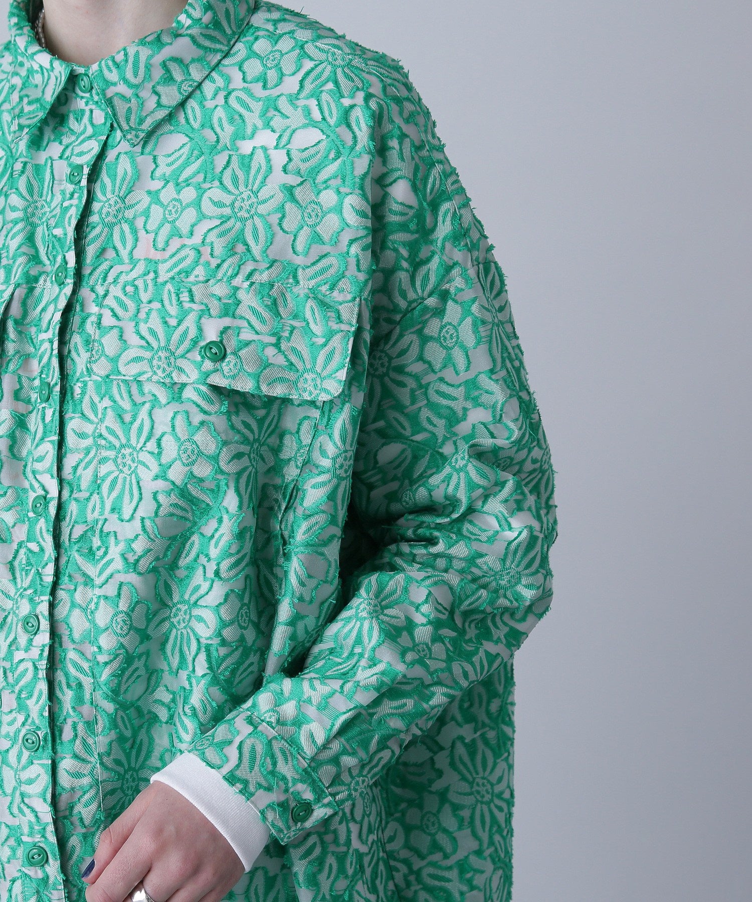 GENE HEAVENS/フラワーシアードビー ワークポケットビッグシャツ