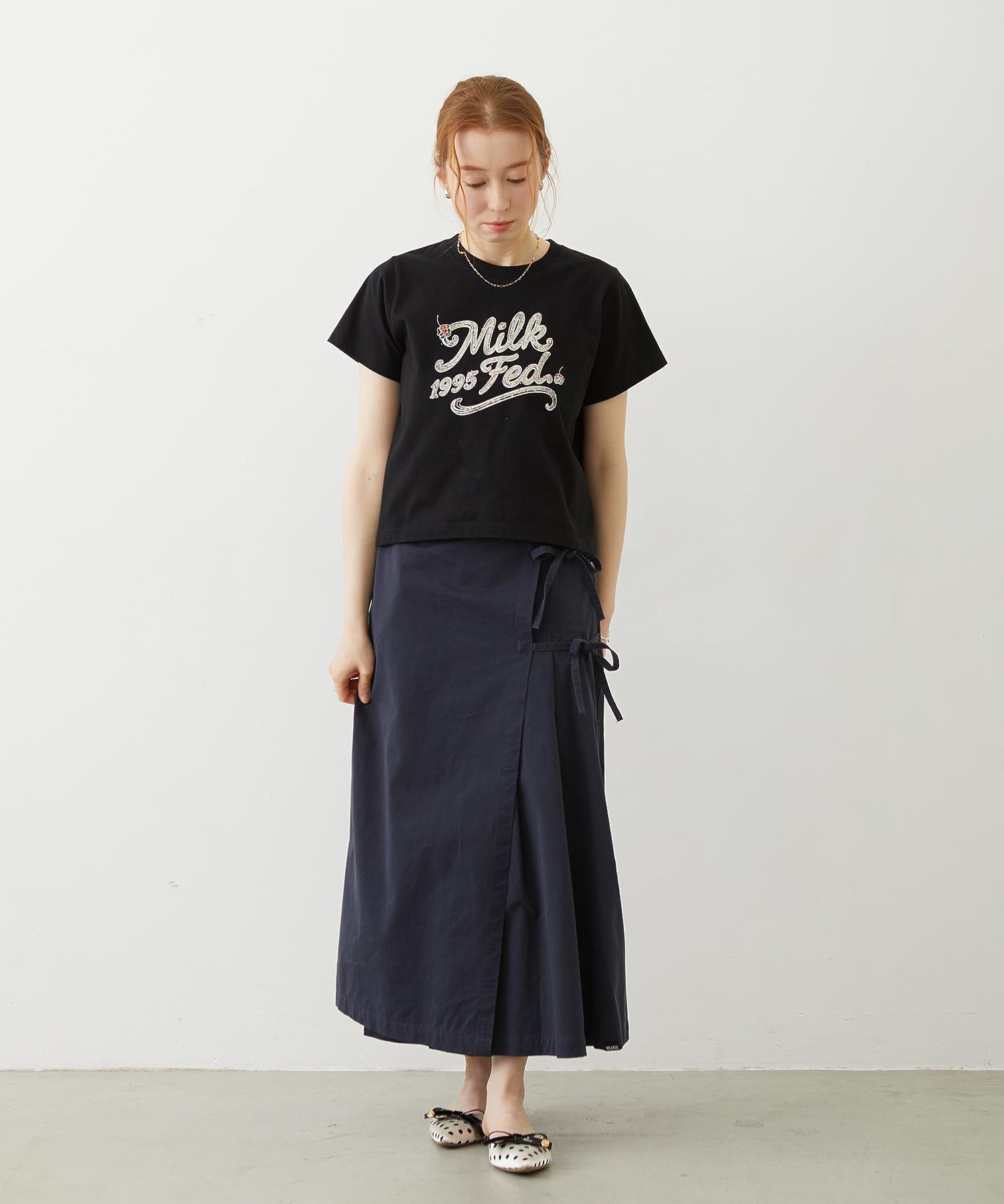 CHINO TUCK LONG SKIRT