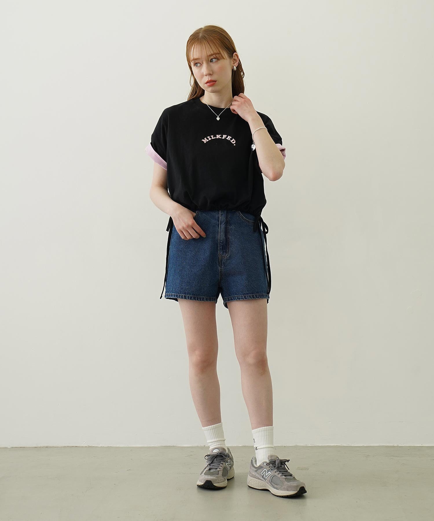 COOPER HEART DENIM SHORT PANTS
