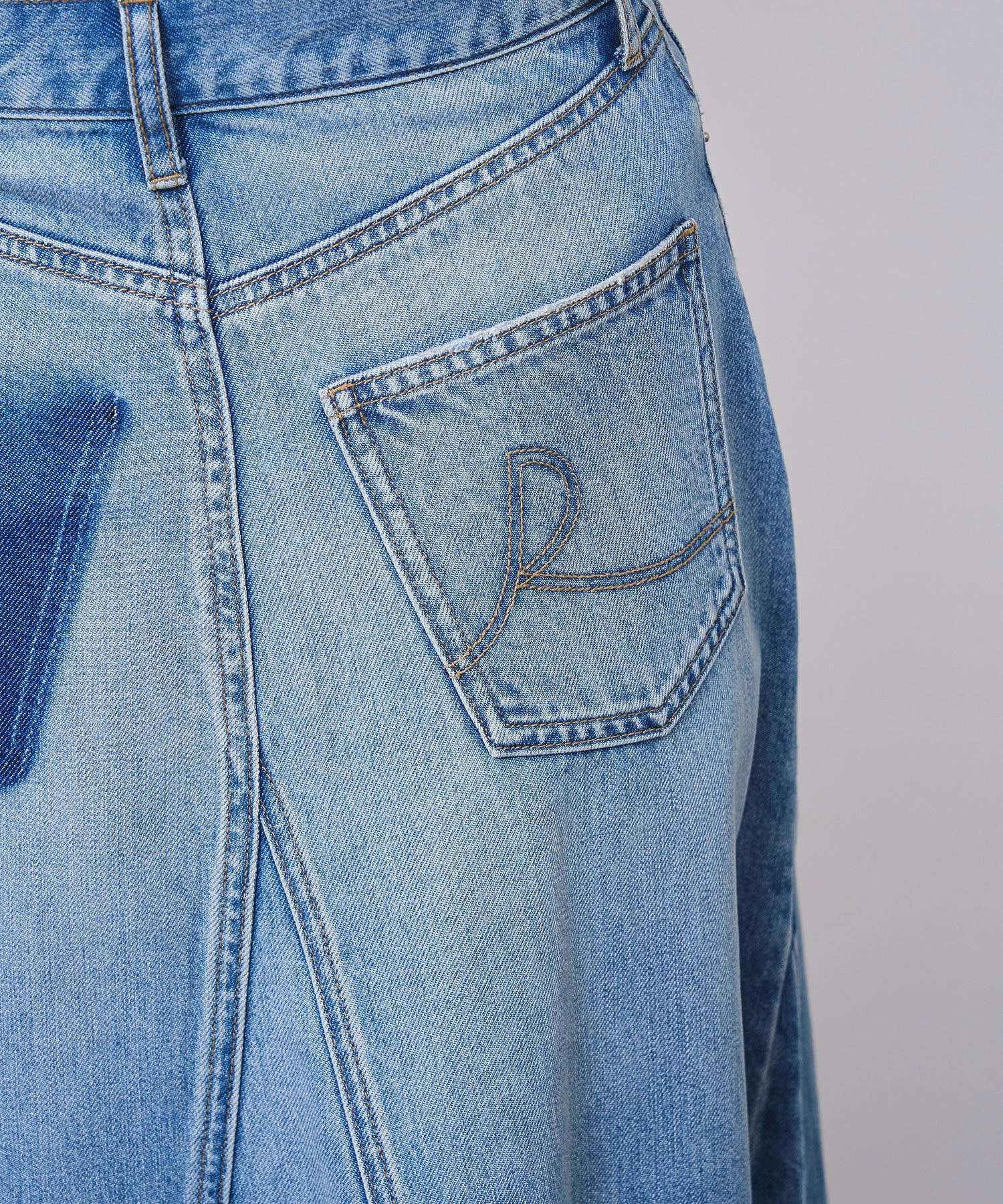 PANEL DENIM LONG SKIRT