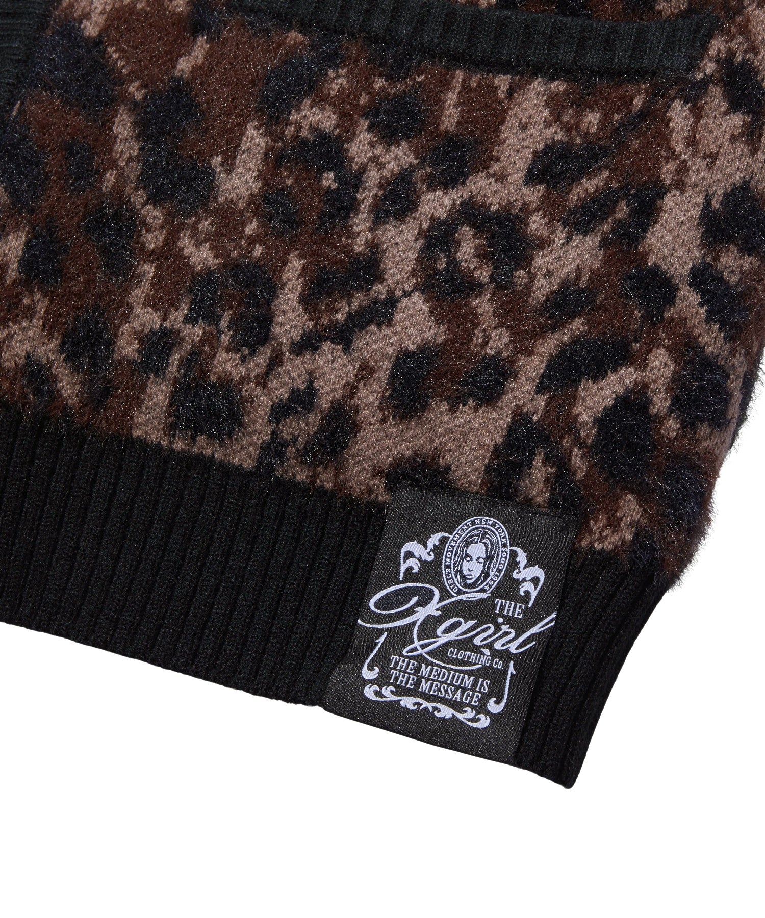 LEOPARD SHAGGY KNIT CARDIGAN