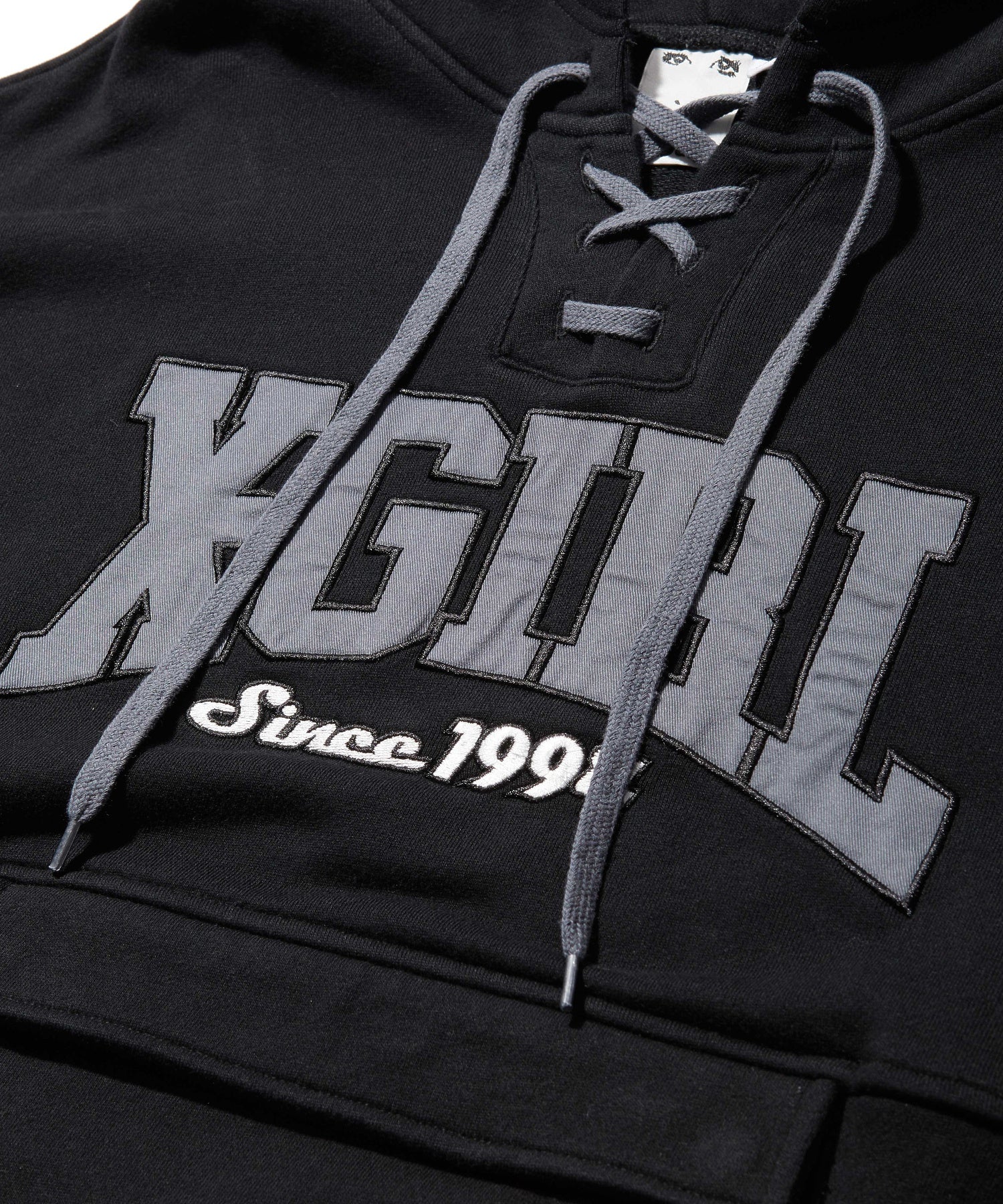 FRONT LACE UP ANORAK SWEAT HOODIE