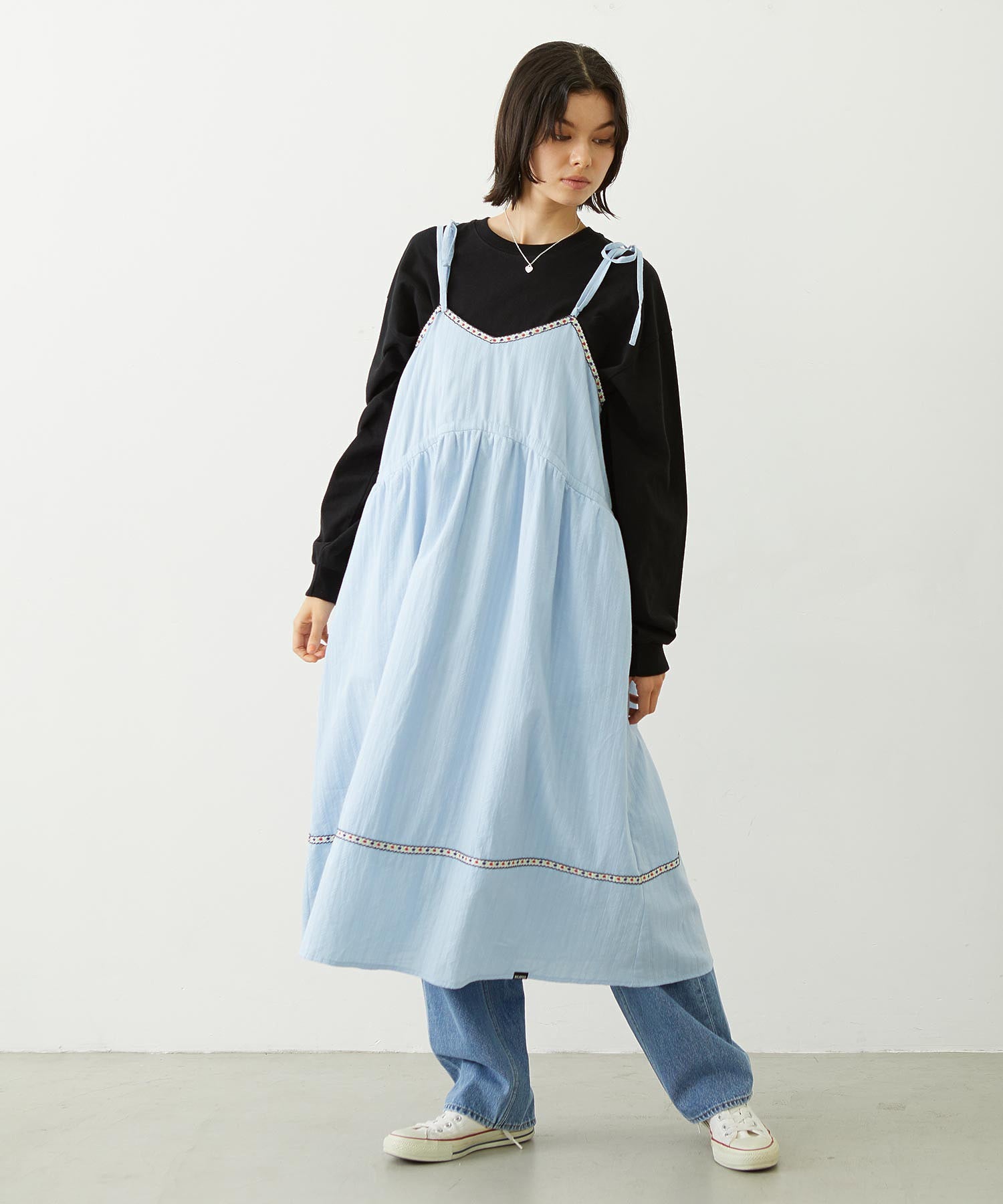 TYROLEAN TAPE CAMI DRESS