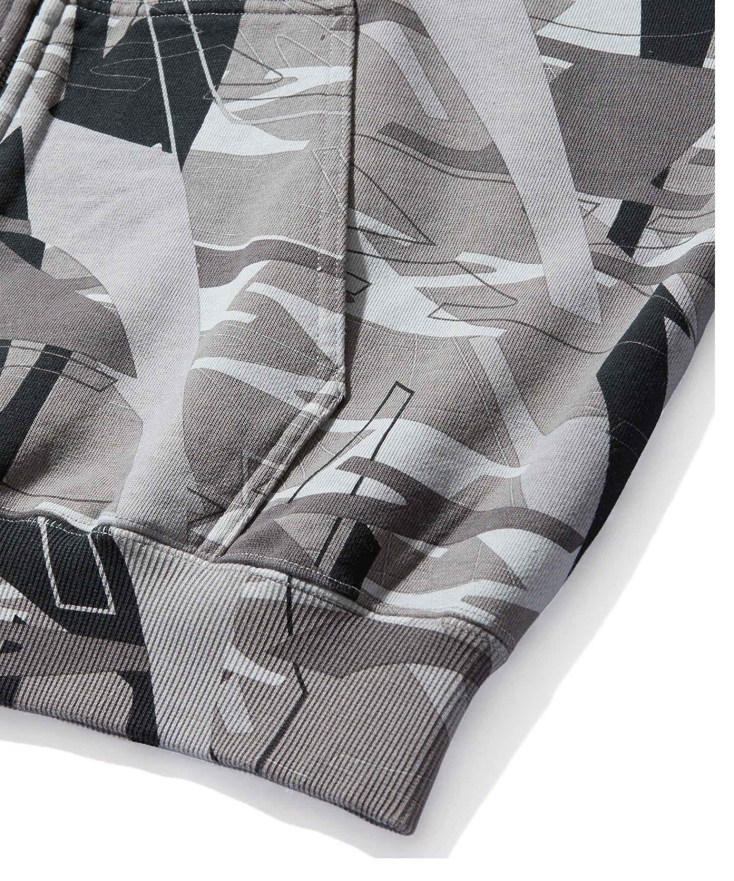 ALLOVER PRINT ZIP HOODED SWEATSHIRT