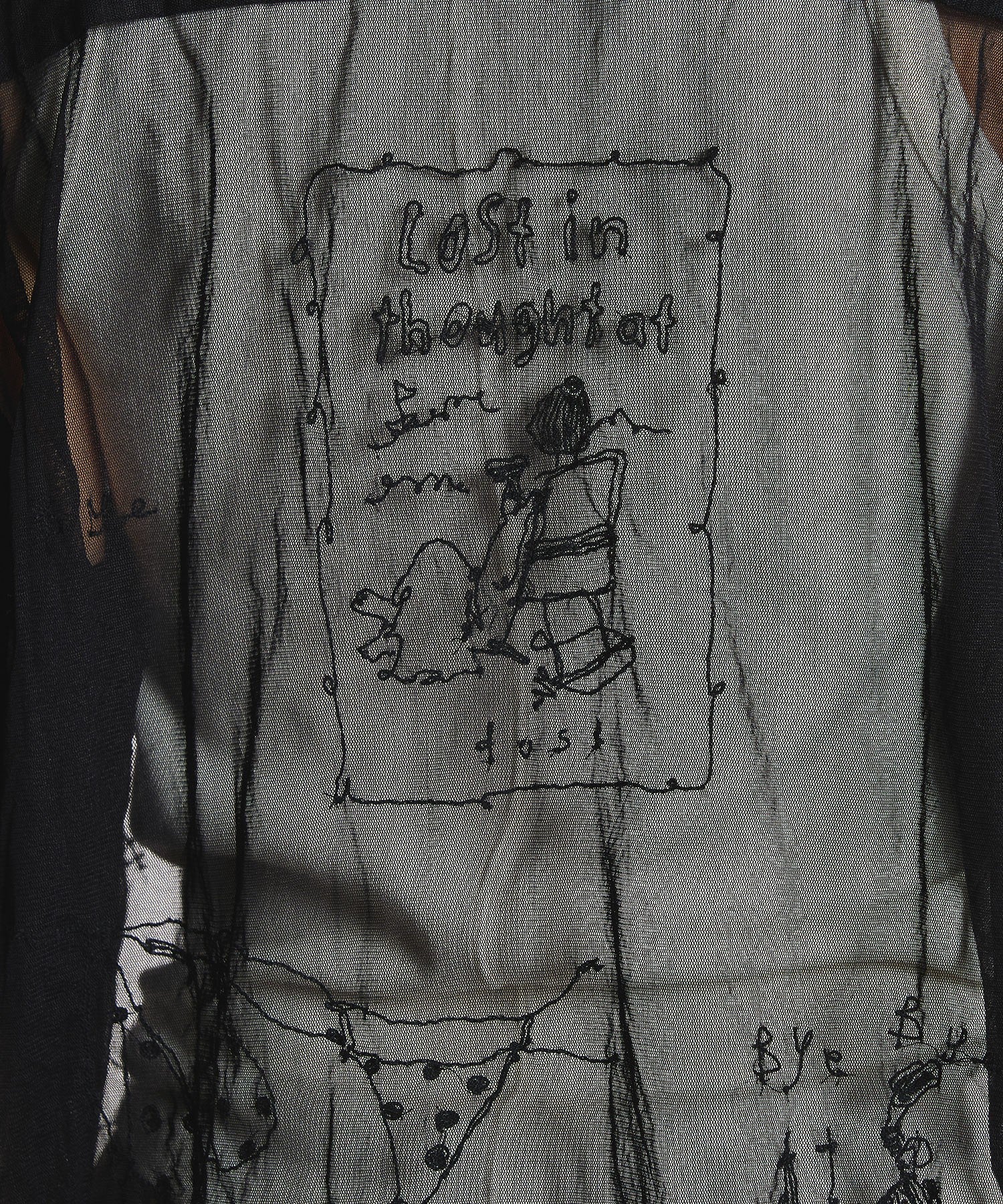 【ROSE BUD別注】INDIA IS BEAUTIFUL/EMBROIDERED SHEER TULLE SHIRT