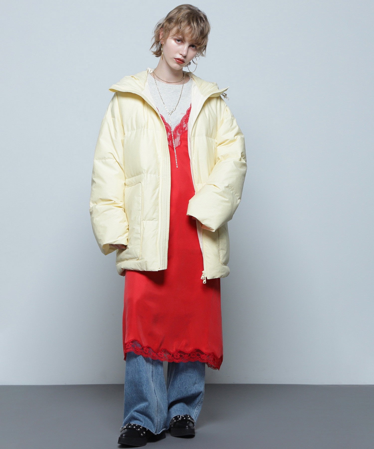 【イエローROSE BUD限定カラー】F/CE./RECYCLED DOWN HOOD BLOUSON