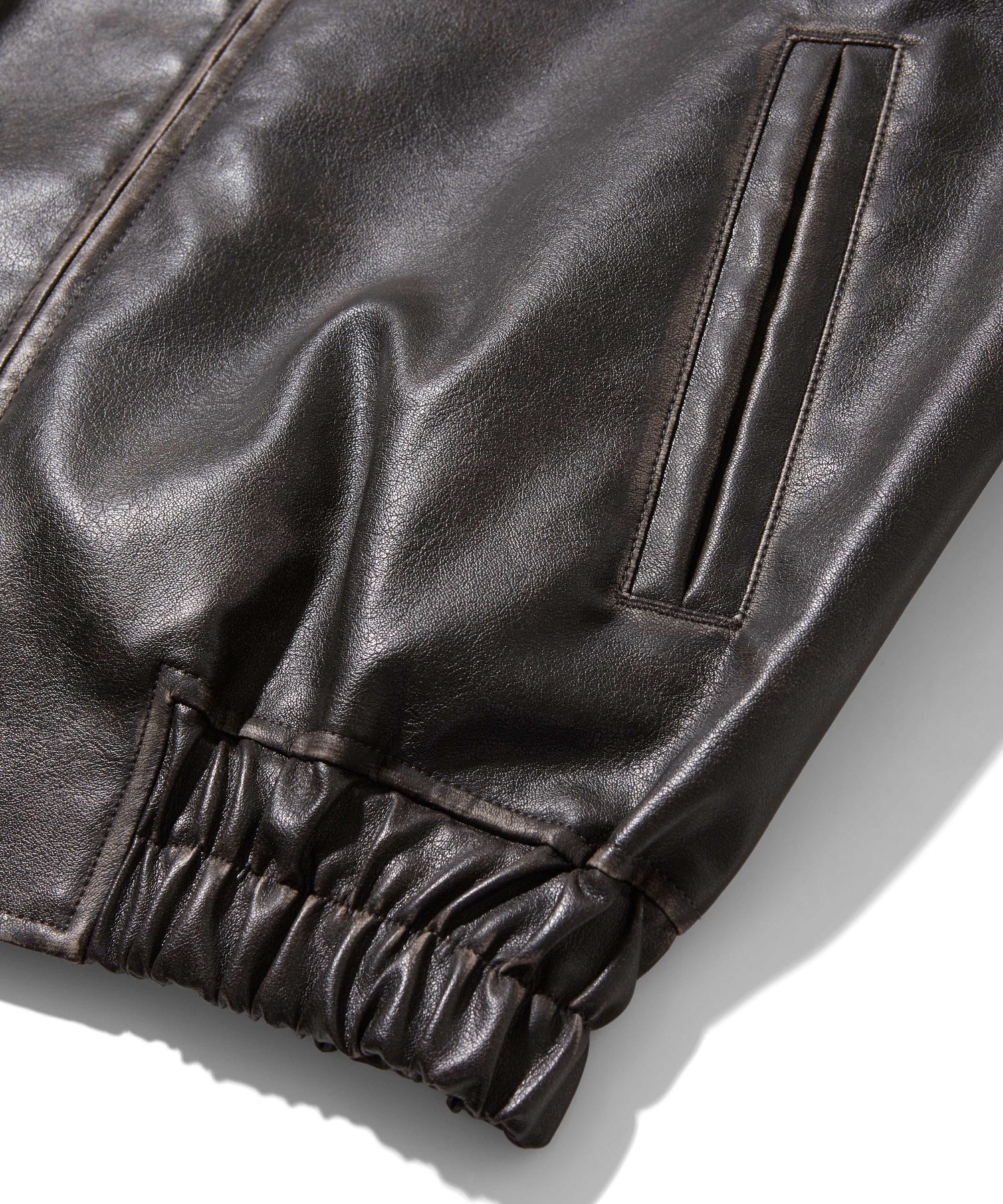 FAUX LEATHER LOGO PATCH JACKET